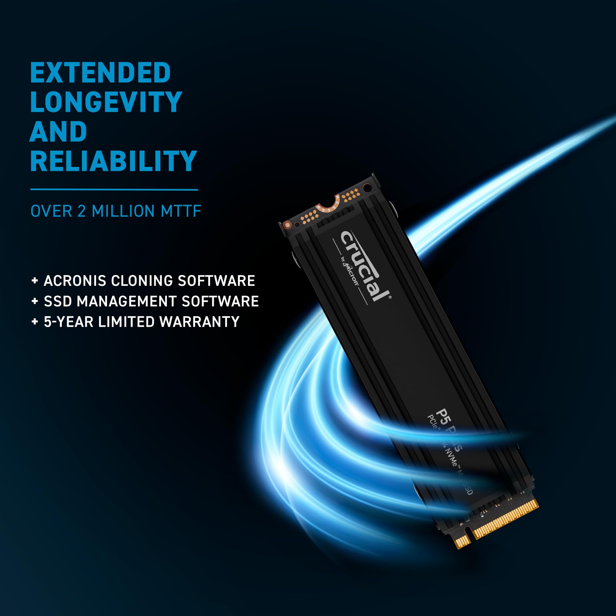 Crucial P5 Plus 2Tb Gen4 Nvme M.2 Ssd Internal Gaming Ssd With Heatsink, Compatible With Playstation 5(Ps5) - Up To 6600Mb/S - C