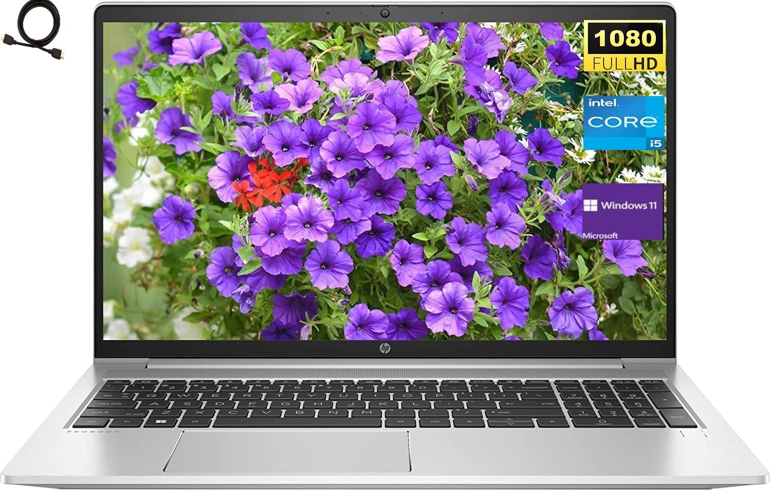 HP ProBook 450 G9, 15.6 FHD Laptop, Intel Core i5-1235U Processor, 16GB RAM 512GB SSD, Backlit Keyboard, Webcam, HDMI, WiFi, Blu