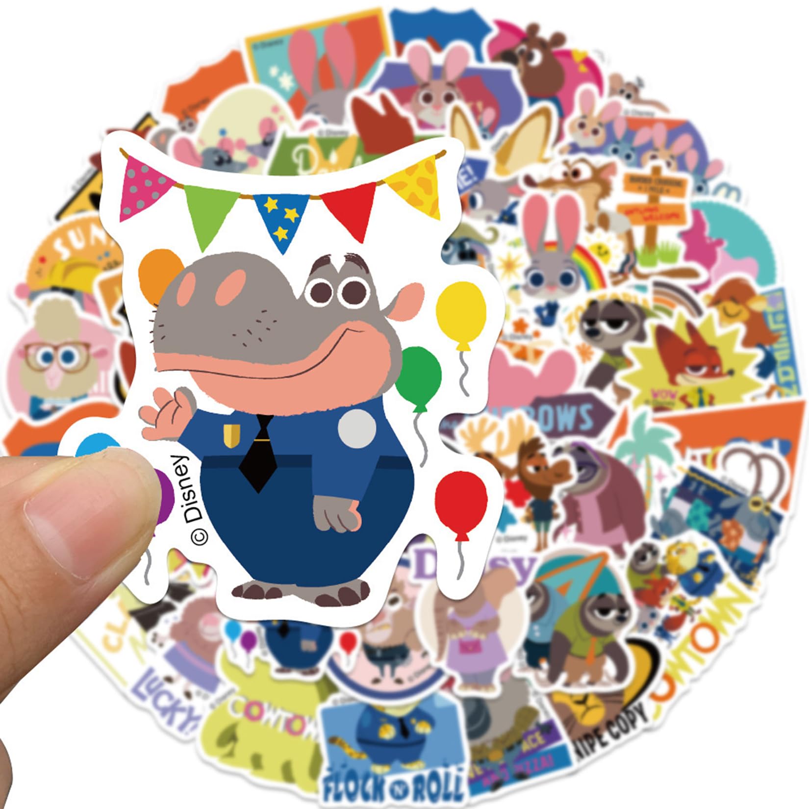 50Pcs Zootopia Judy Hopps Nick Wilde Stickers For Gifts Water Bottles Cup Laptop Phone Guitar Car Motorcycle Bike Skateboard Lug