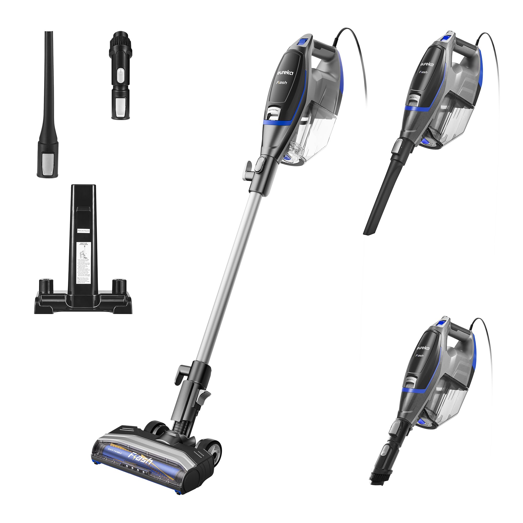 Eureka Corded Stick Home Pet Hair Lightweight Vacuum Cleaner With Powerful Suction For Carpet Tile And Hard Floor, Nes520Bl 2 In