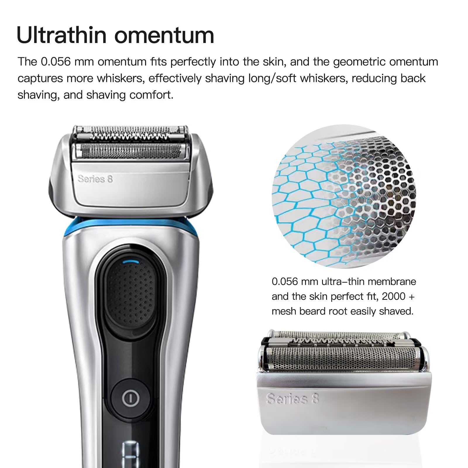 Unbrella Replacement Head Cassette Compatible With Braun 8 Series 83M Models 8320S, 8325S, 8330S, 8340S, 8345S, 8350S, 8360Cc, 8