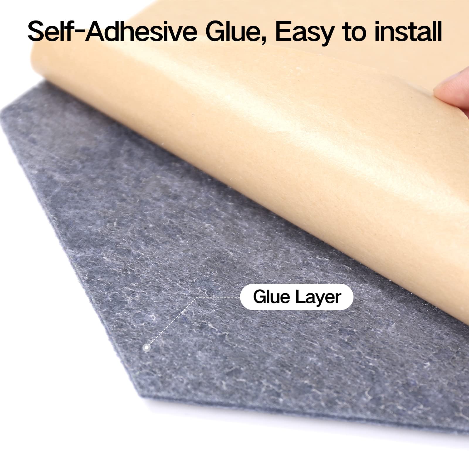 Dailycooper 12 Pack Self Adhesive Acoustic Panels 12'' X 10'' X 0.4''   Sound Proof Foam Panels With High Density, Stylish Hexag