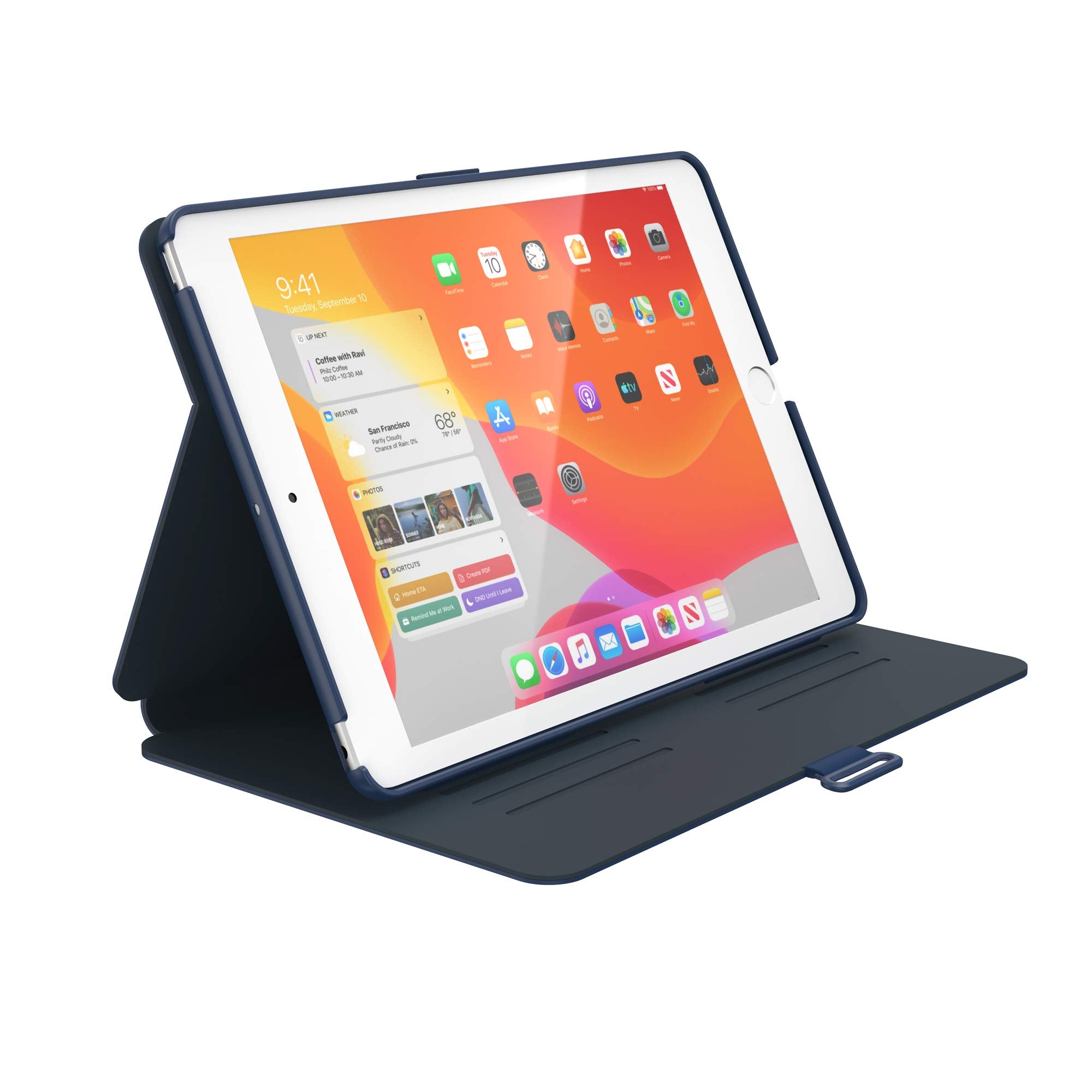 Speck Balance Folio Case For Ipad 10.2 Inch (2019-2021) - Drop & Camera Protection, Slim Multi Range Stand, Apple Pencil Holder