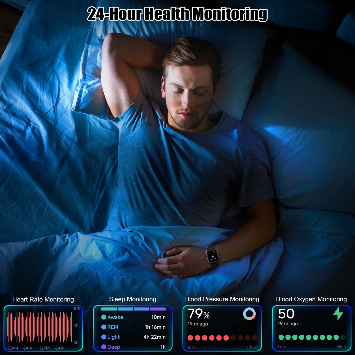 Xscq Military Smart Watch For Men (Answer/Make Calls), 1.75'' Smart Watch For Android And Iphone, Fitness Watch With 100+ Sports