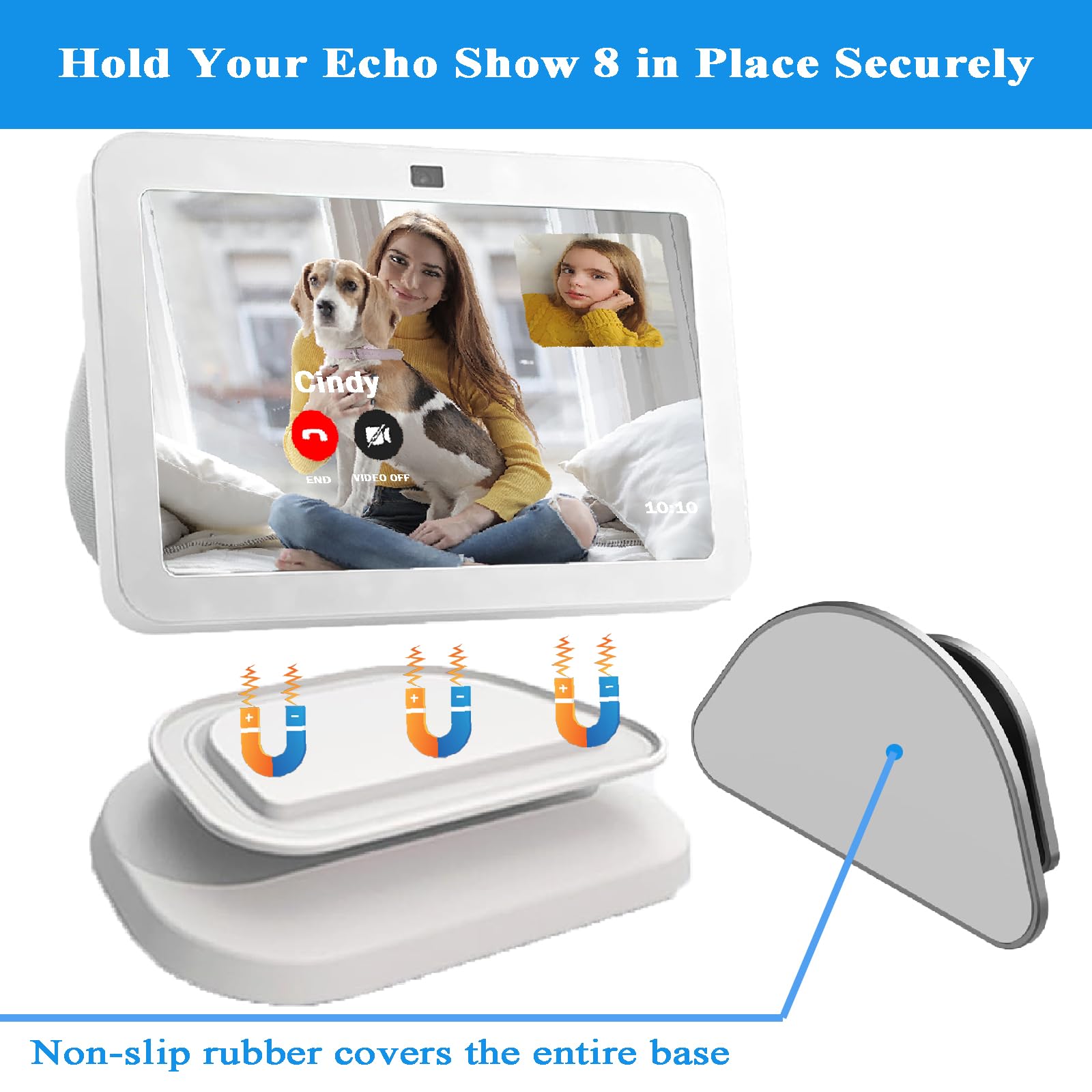 Adjustable Stand For All New Echo Show 8 (3Rd Gen, 2023 Release), Smart Display Magnetic Stand Mount Compatible With Echo Show 8