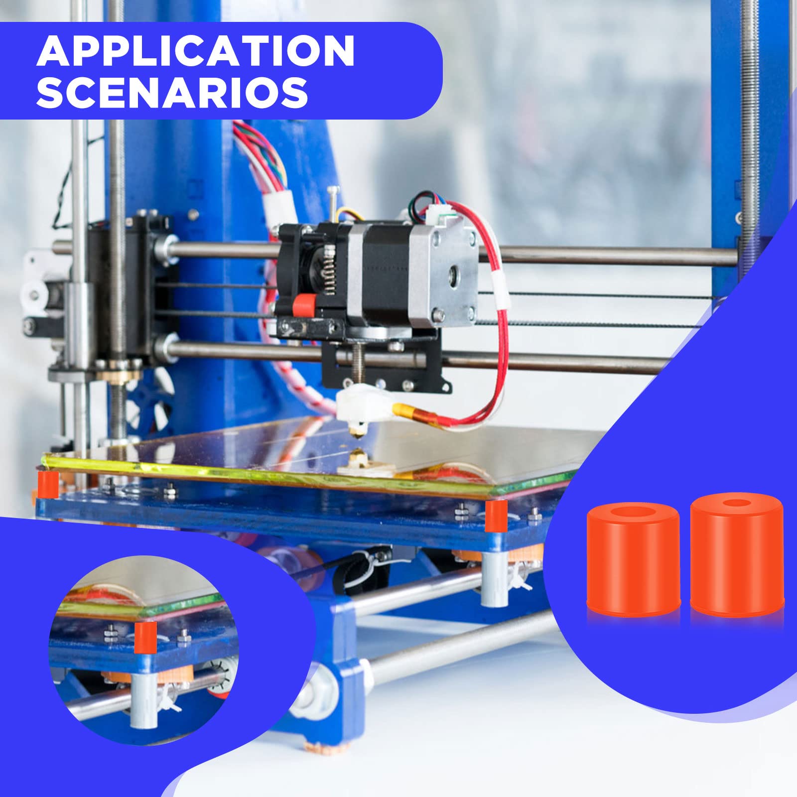 12 Pcs 3D Printer Heatbed Parts Silicone Leveling Solid Bed Mount Heat Resistant 3D Printer Parts Compatible With Cr-10 Ender 3