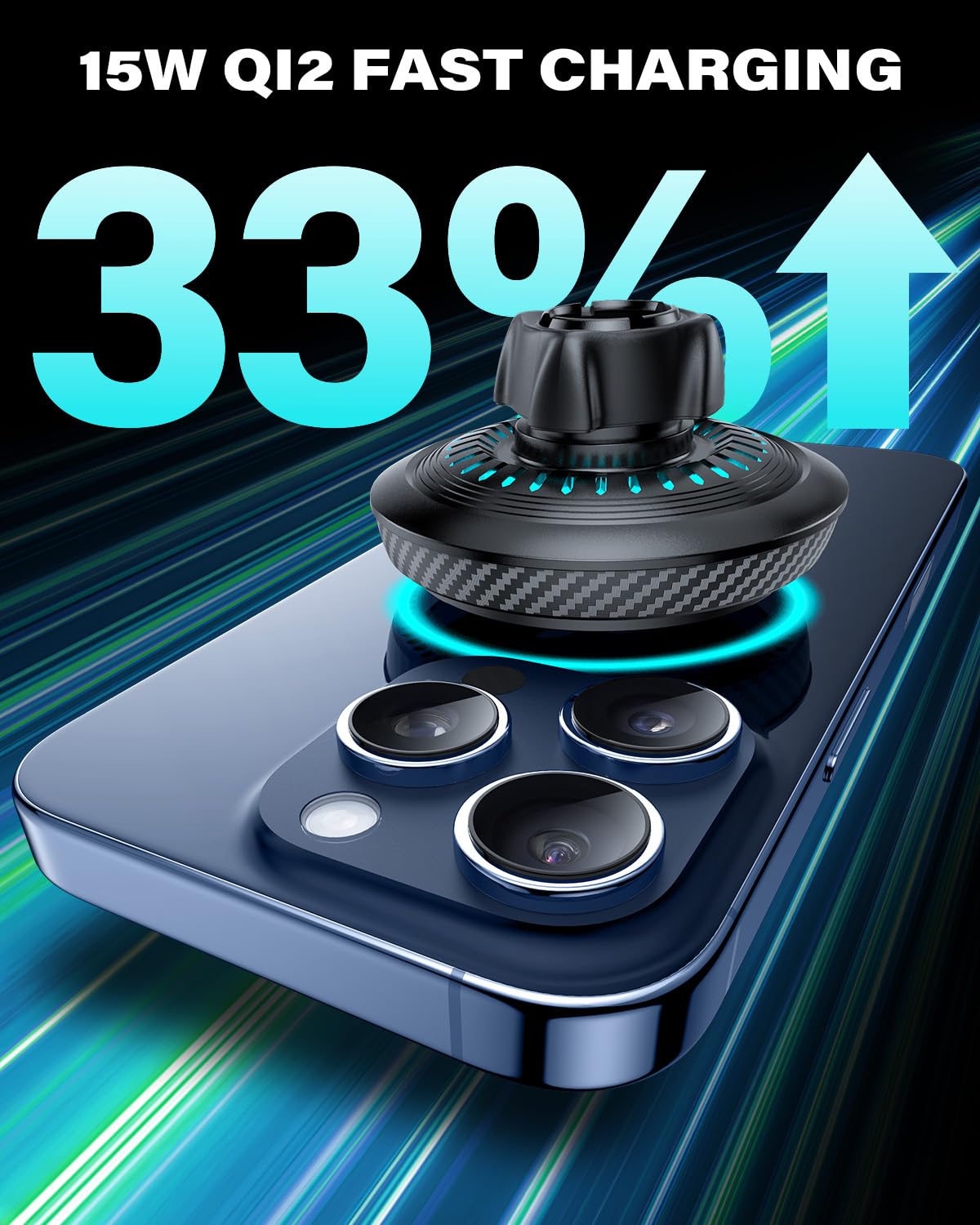 Apps2Car Upgraded For Qi2 Magsafe Cup Holder Charger, Car Mount Charger 15W Fast Charging, Wireless Magnetic Cell Phone Stand Wi