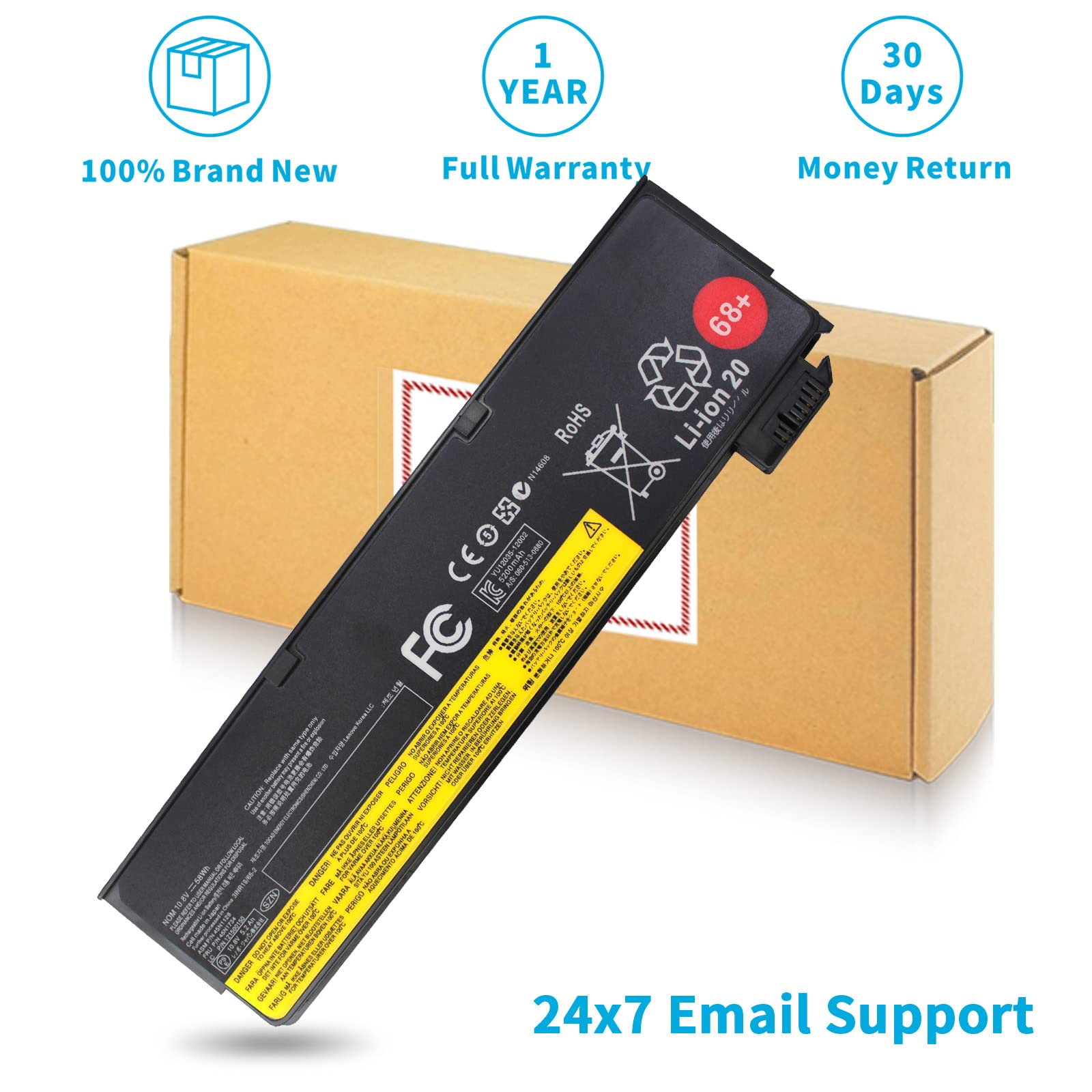 Shyarweyy Laptop Battery 58Wh 10.8V for Lenovo ThinkPad X240 T440 T450 T460 T550 X250 X260 X270 0C52861