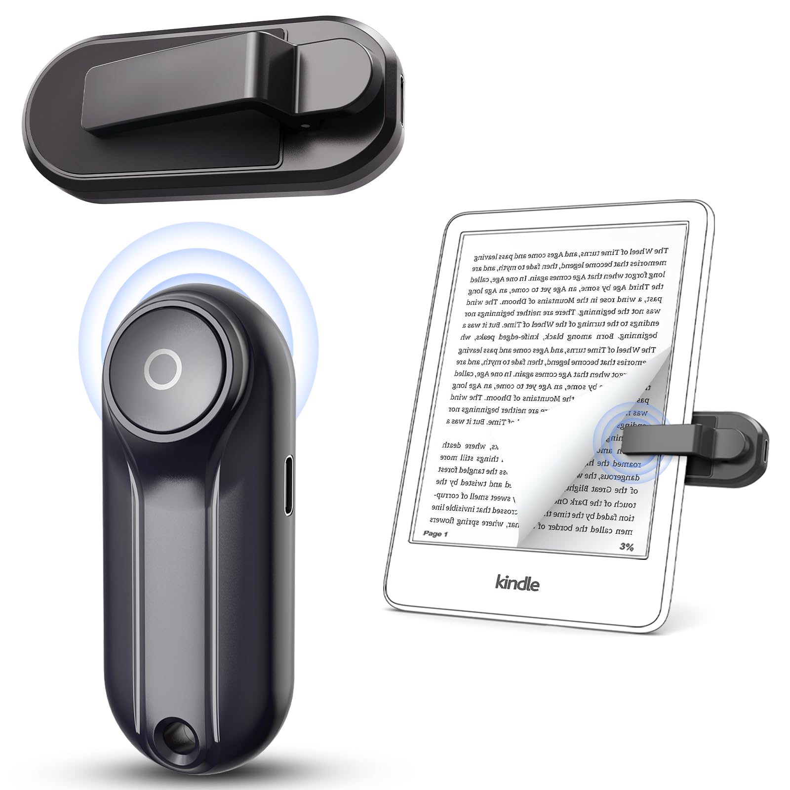 Oresoc Rf Remote Control Page Turner For Kindle Paperwhite Oasis Scribe Kobo,Kindle Accessories For Ereaders Iphone Ipad Android