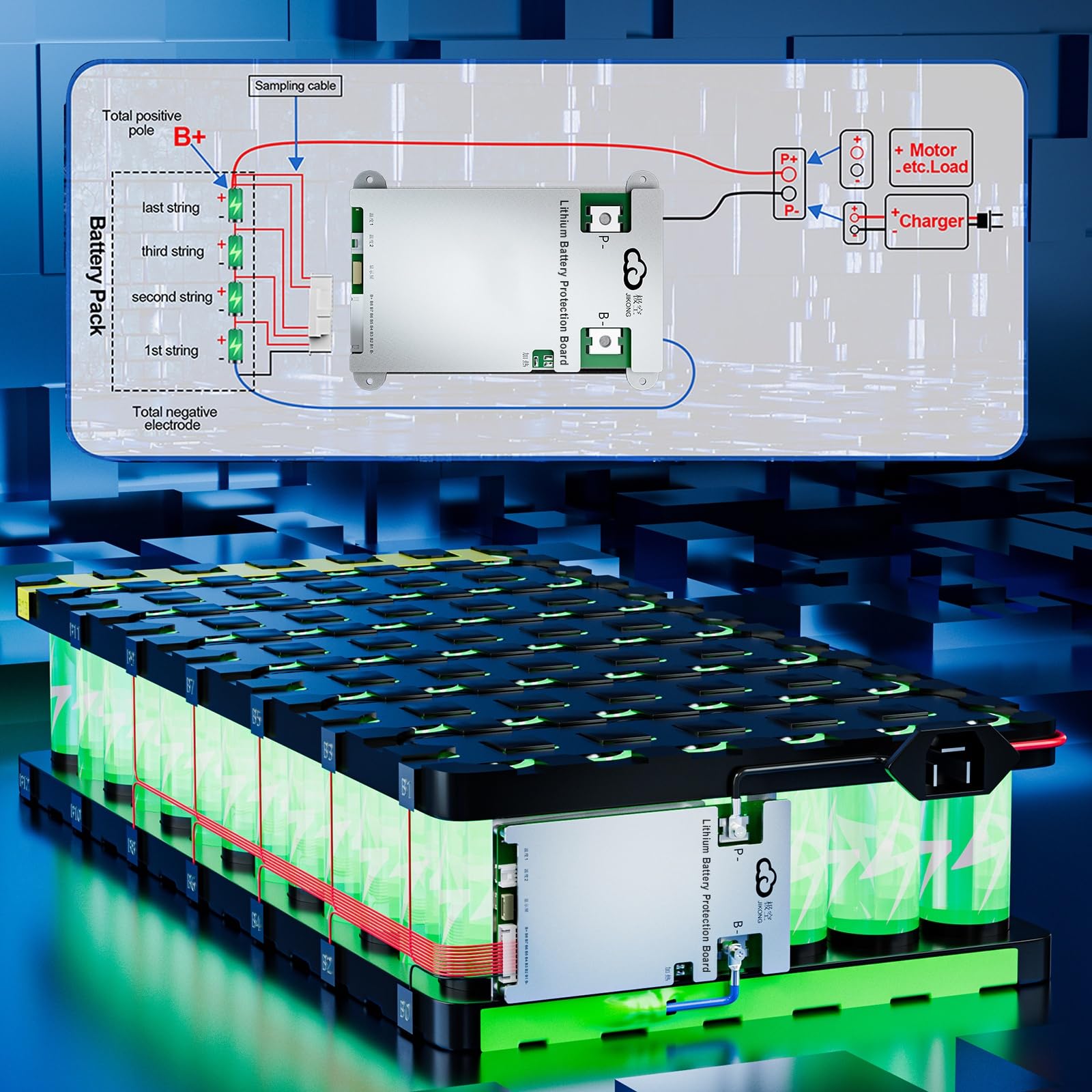 Jkbms Smart Bms With Heat Can Rs485 4S 8S 12V 24V 100A 1A Active Balance With Bluetooth Battery Protection Board For Lifepo4 Li