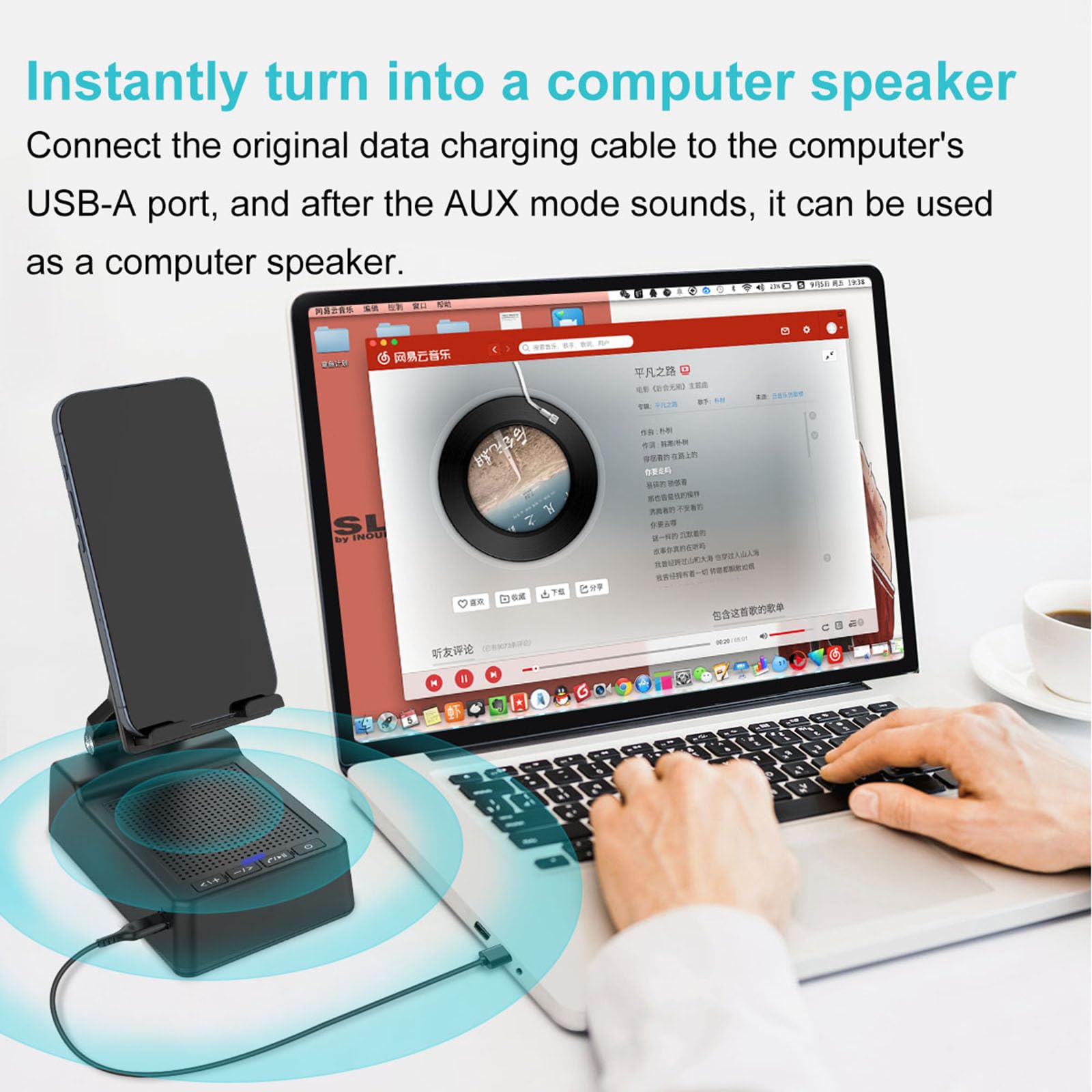 Fanlory Birthday Gifts For Men,Cell Phone Stand With Wireless Bluetooth Speaker And Anti Slip Base Hd Surround Sound For Home Wi