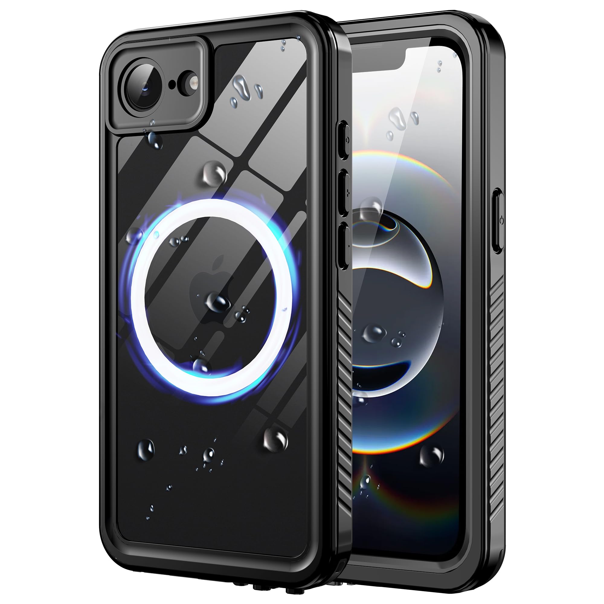 Waterproof For Iphone 16E Case Compatible With Magsafe Accessories, Full Body Shockproof Rugged Phone Case With Built-In Hd Scre
