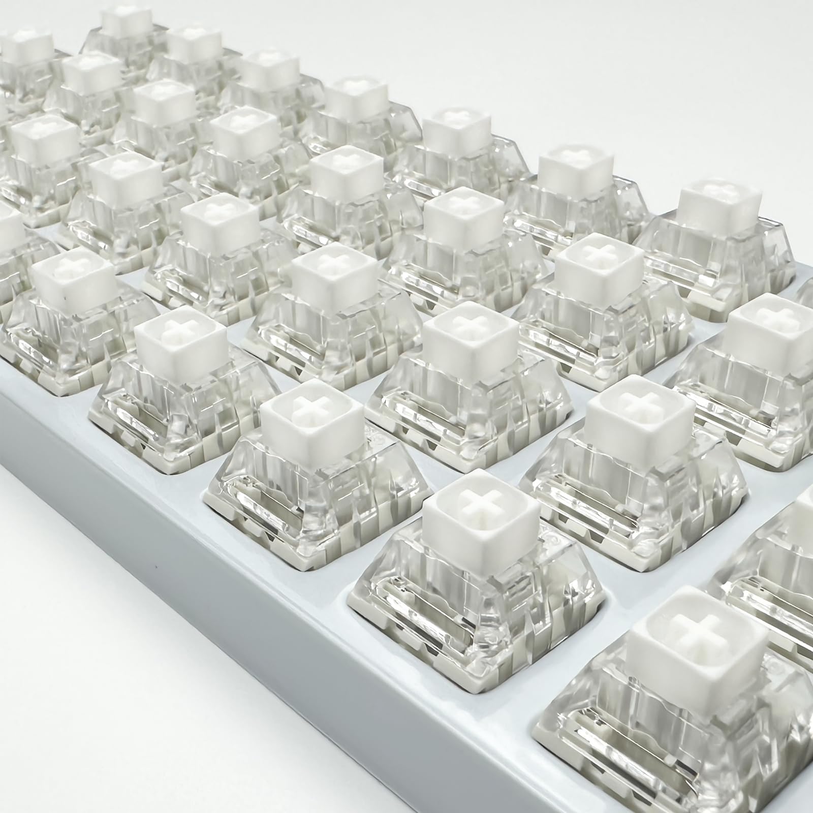 Zjmehty Kailh Box White Mechanical Keyboard Switches,3 Pin 45Gf Clicky/Speed Typing/Gaming/Waterproof Switches(90Pcs,Kailh Box W