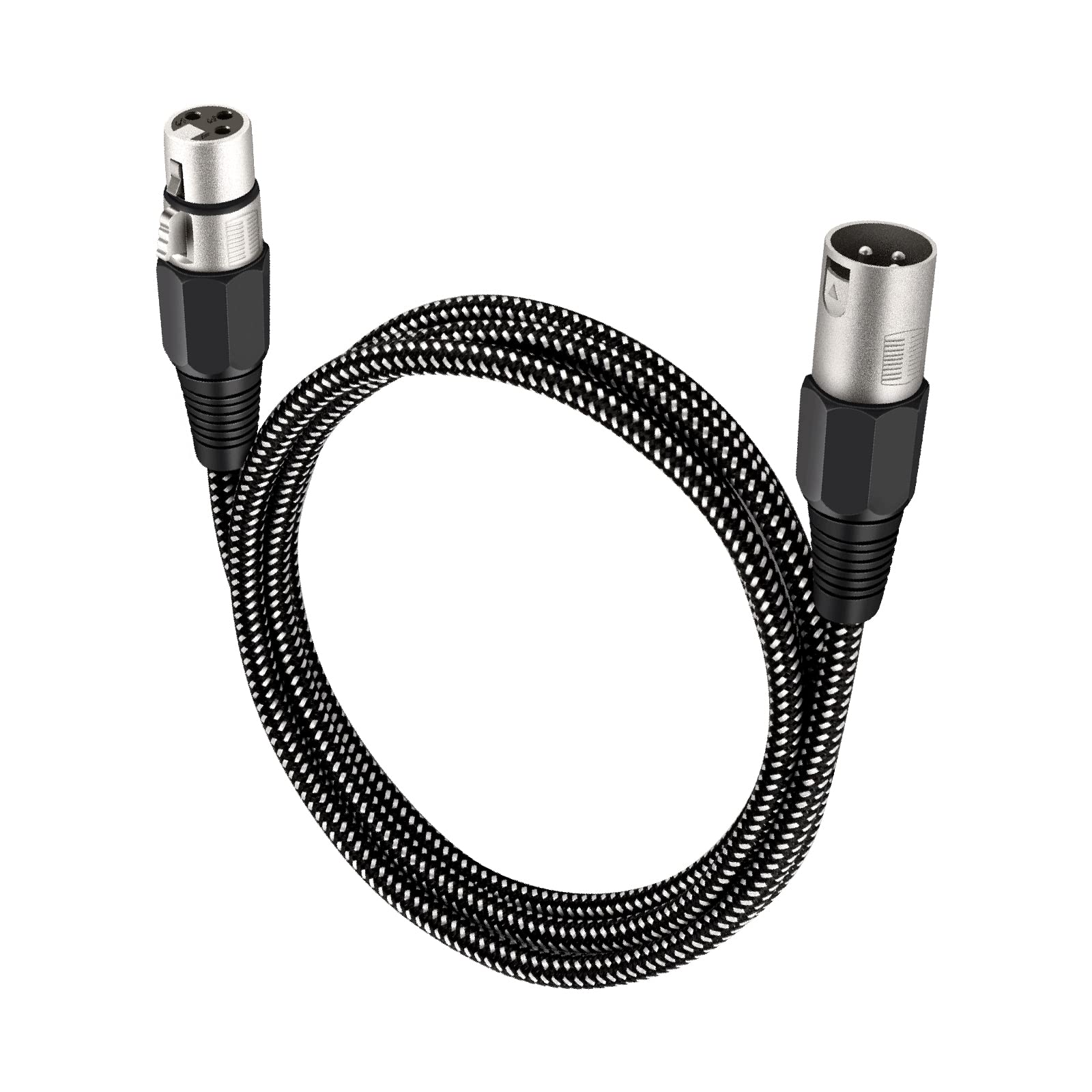 Kinxiyu Xlr Cable 30 Ft, 3 Pin Nylong Braided Balanced Xlr Male To Xlr Female Microphone Dmx Patch Cords (Pure Copper Conductors