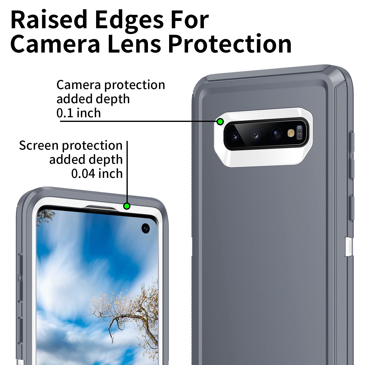 Mieziba For Galaxy S10 Case,Heavy Duty Shockproof Dust/Drop Poof 3 Layers Full Bady Protection Rugged Cover Case For Galaxy S10