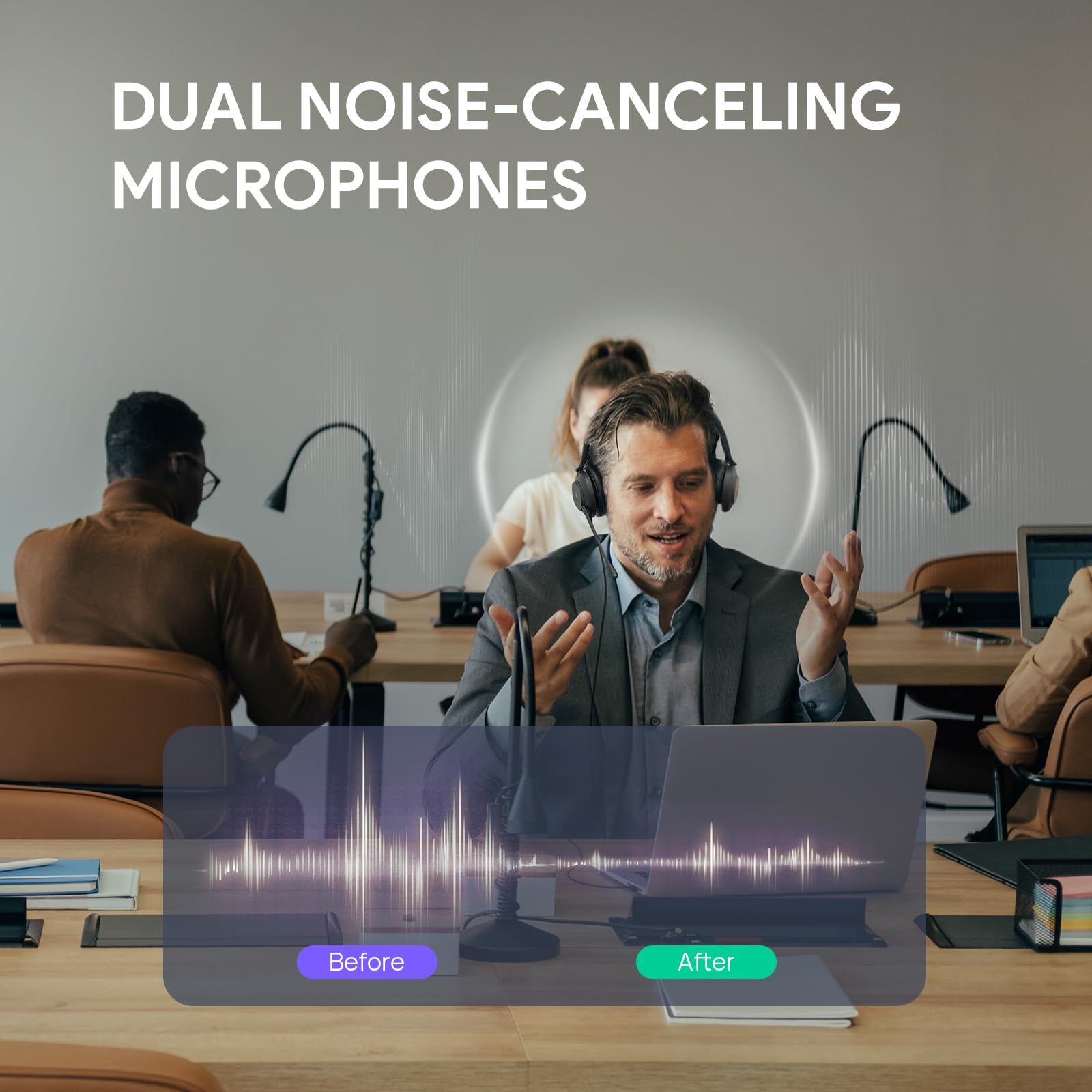 Yealink Usb Wired Mono Headset,Uh37 Computer Headset With Noise Cancelling Microphone,Usb-A & Usb-C Call Center Headset For Team