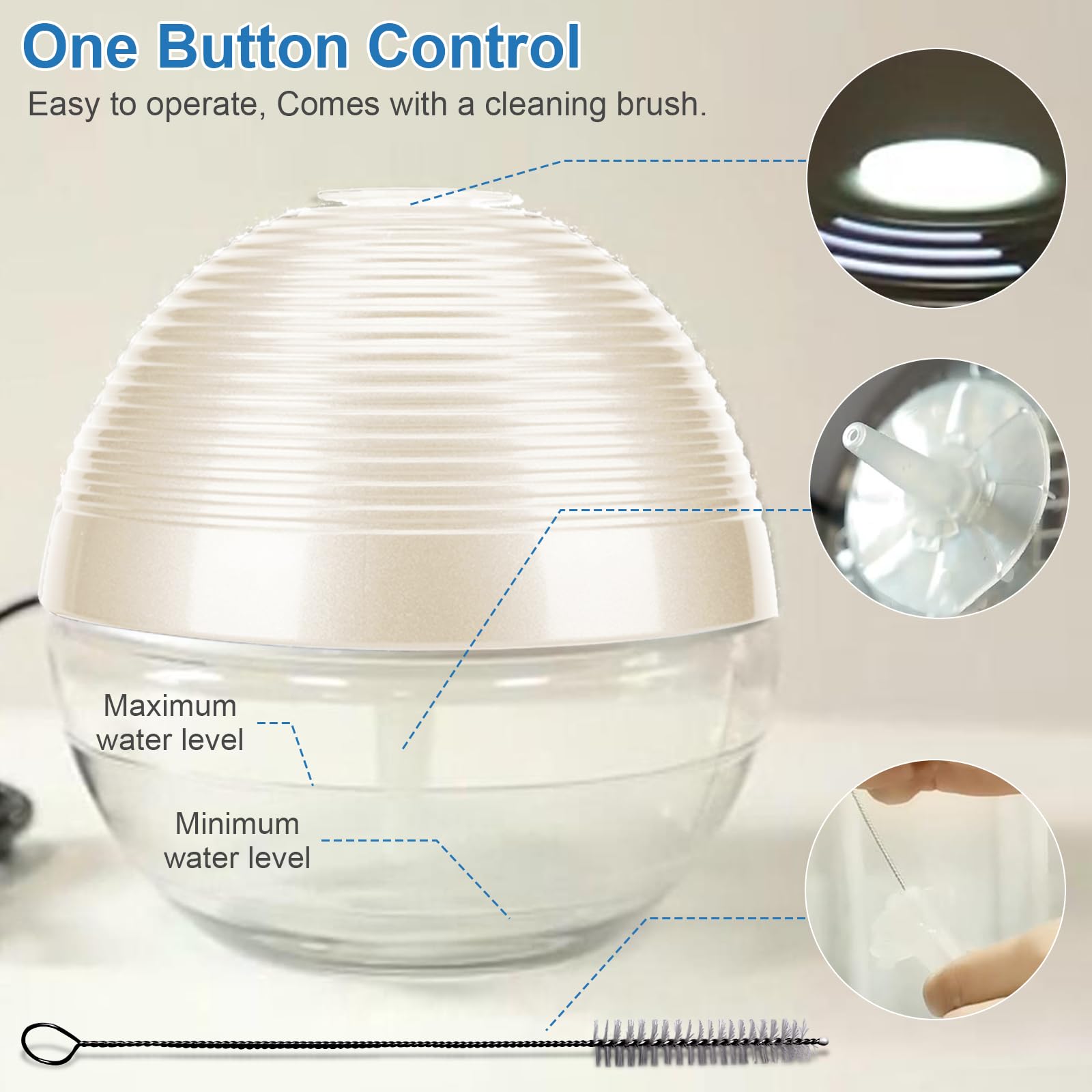 Ap Airpleasure Water Based Purifier Air Washer, Air Revitalizer & Freshener, Air Fresher With 6 Colorful Lights For Rooms (White