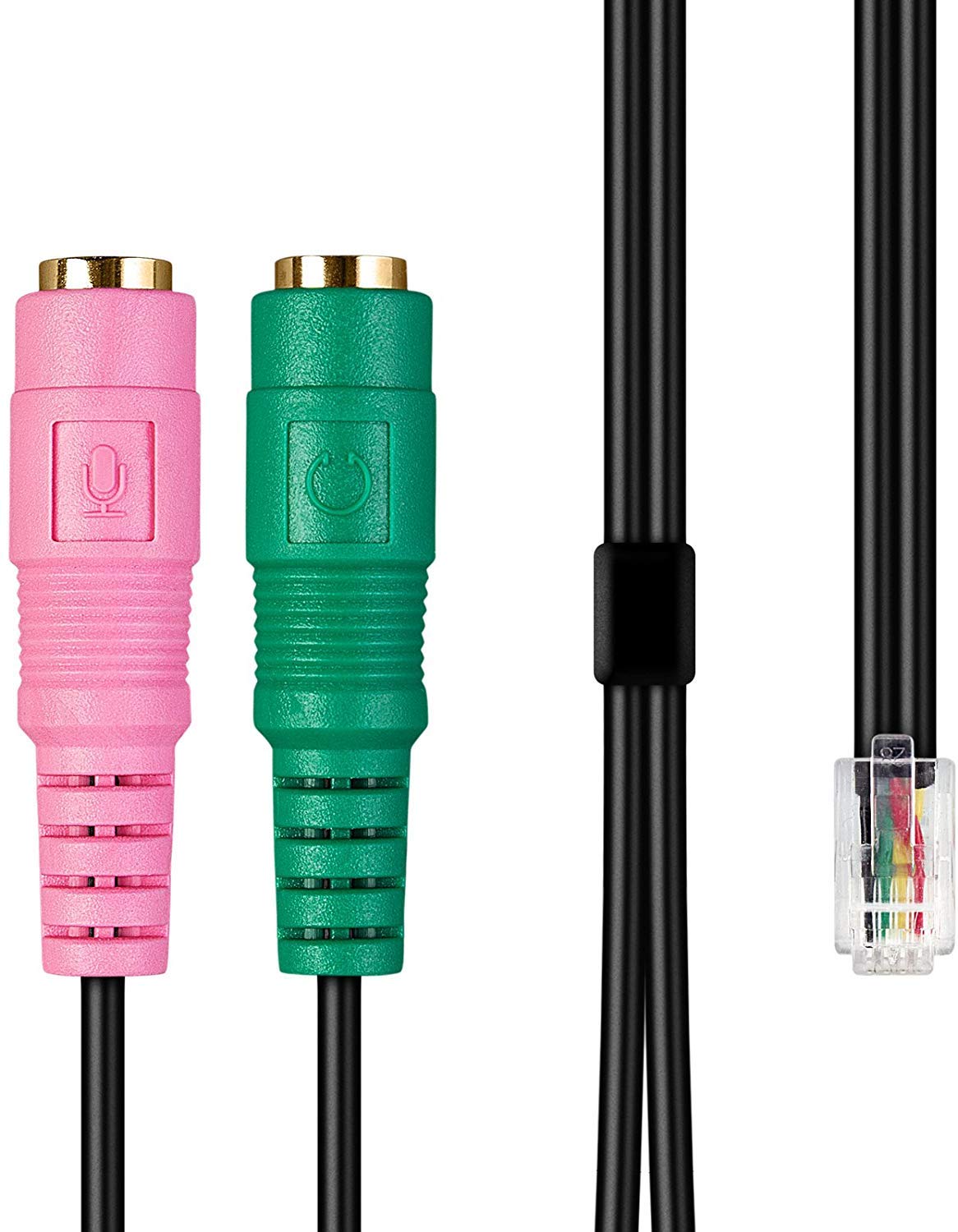 Headset Buddy Pc Dual 3.5Mm To Rj9/Rj10 Headset Phone Adapter   Compatible With Cisco