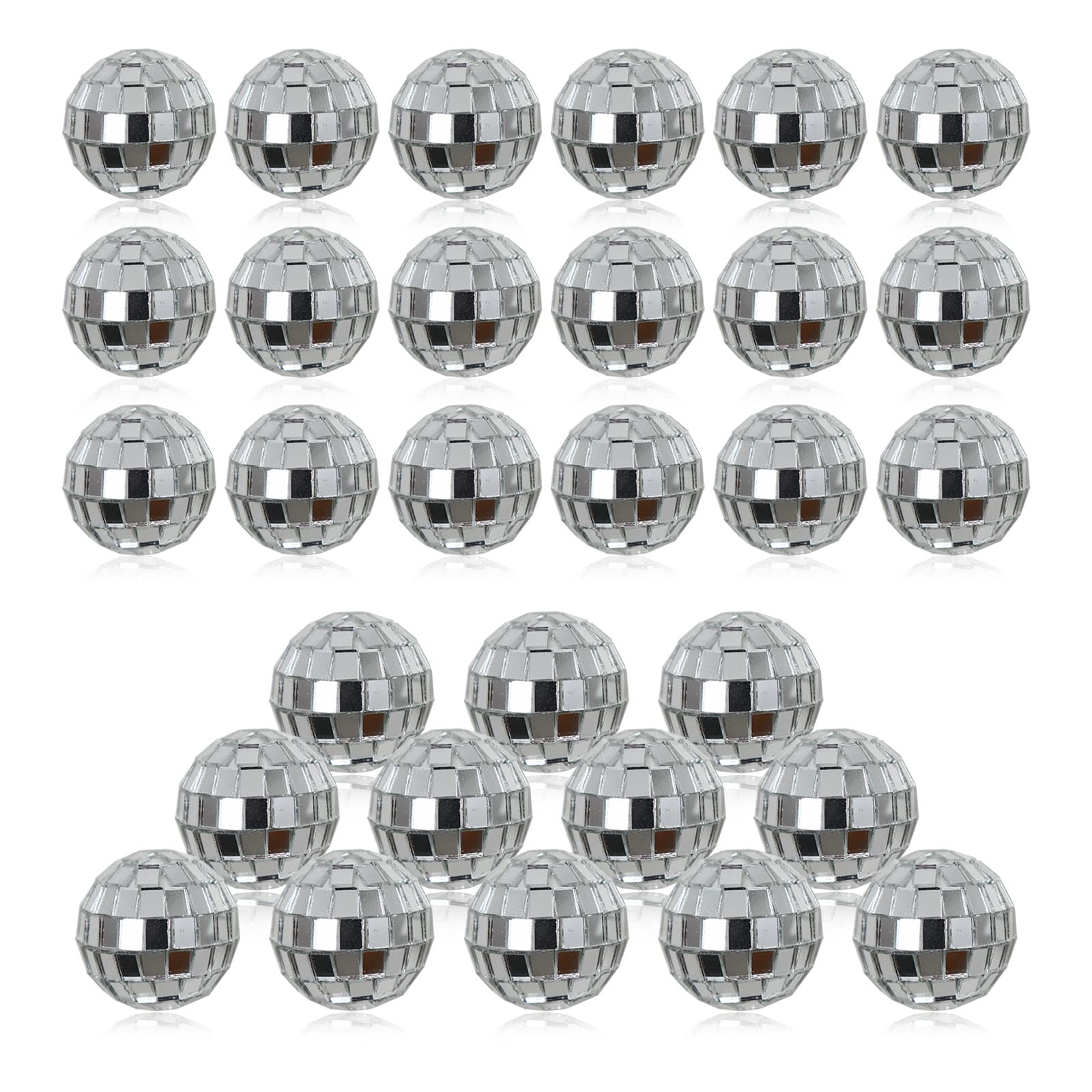 30Pcs Small Mirror Disco Ball 3Cm 1.18In Diameter, Christmas Ball Ornaments, Cake Party Stage Decoration Ball, Disco Mirror Refl