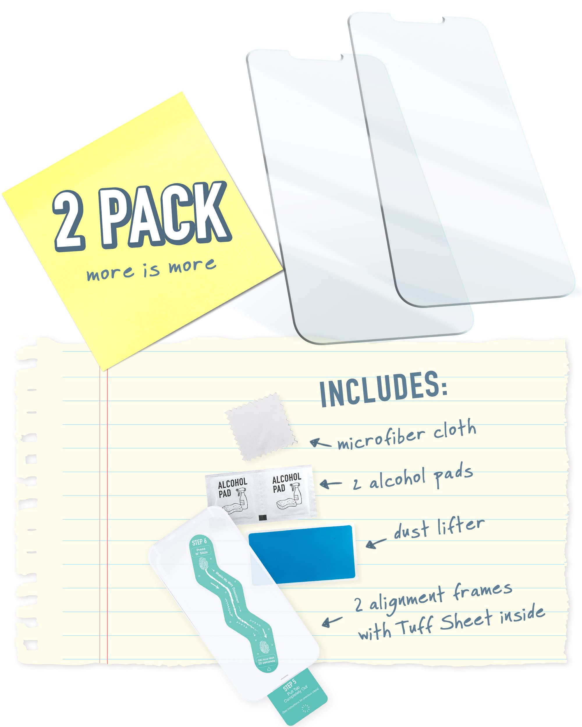 Smartish 2-Pack Tempered Glass Screen Protector For Iphone 14 Pro Max - Tuff Sheet - Easy Install Frame [Scratch Resistant] Case