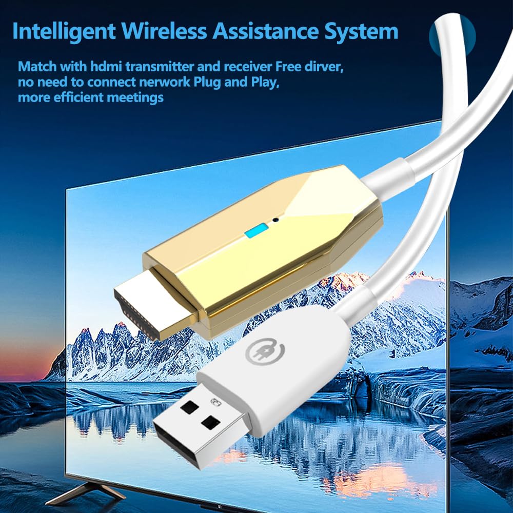 Wireless Hdmi Transmitter And Receiver   165Ft/50M, For Laptops, Tv Box, Ps4/5, Cameras To Project To Tv/Projector/Monitor Plug And Play, Portable 1080P@60Hz Wireless Hdmi Extender.