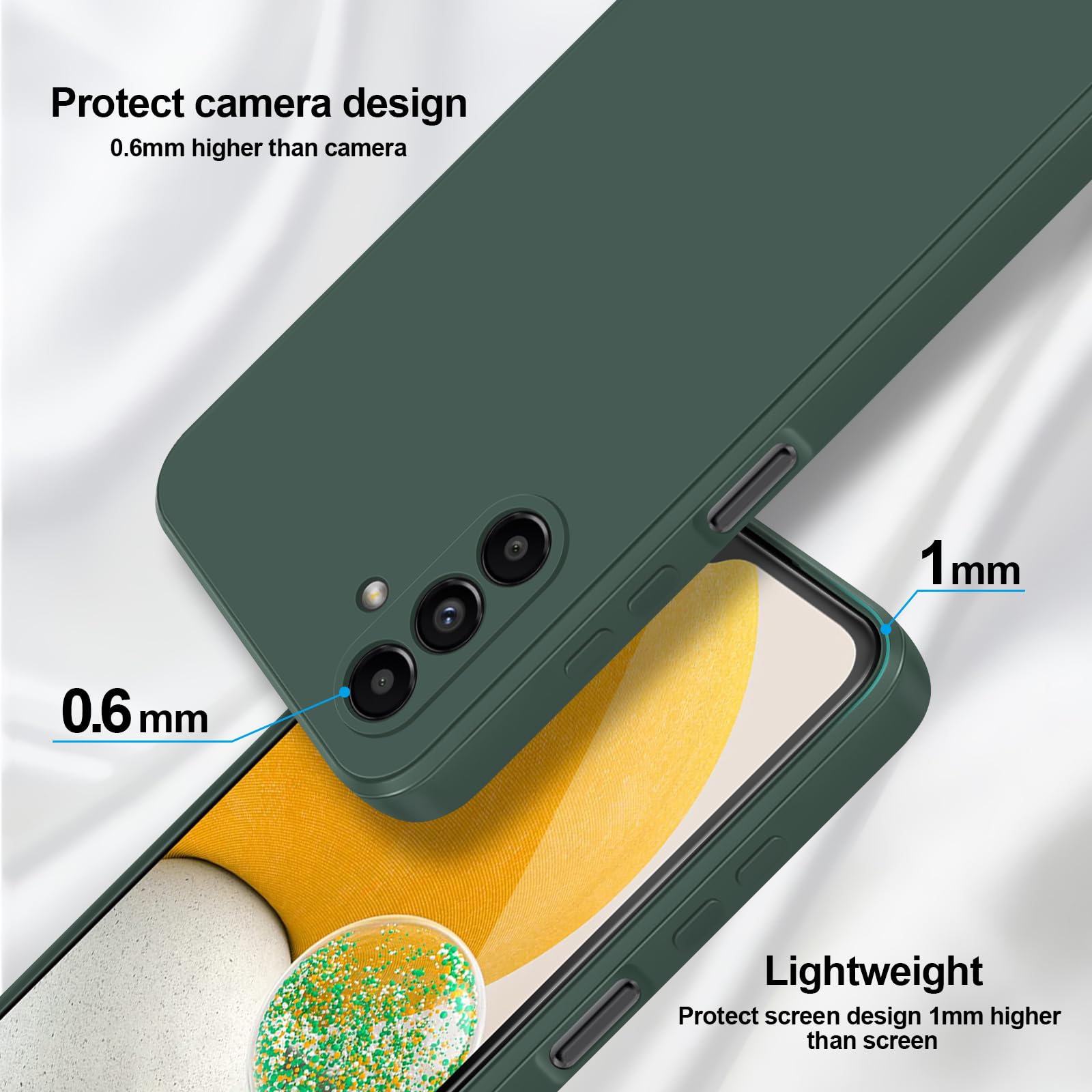 Giiyoon Silicone Case Compatible With Samsung Galaxy A13 5G/A04S, Full Body Silky Soft Touch Phone Case With Camera Protection,