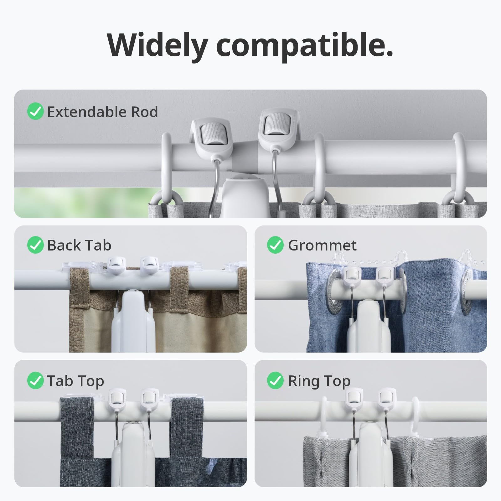 Switchbot Automatic Curtain Opener   Bluetooth Remote Control Smart Curtain With App/Timer, Upgraded High Performance Motor, Add