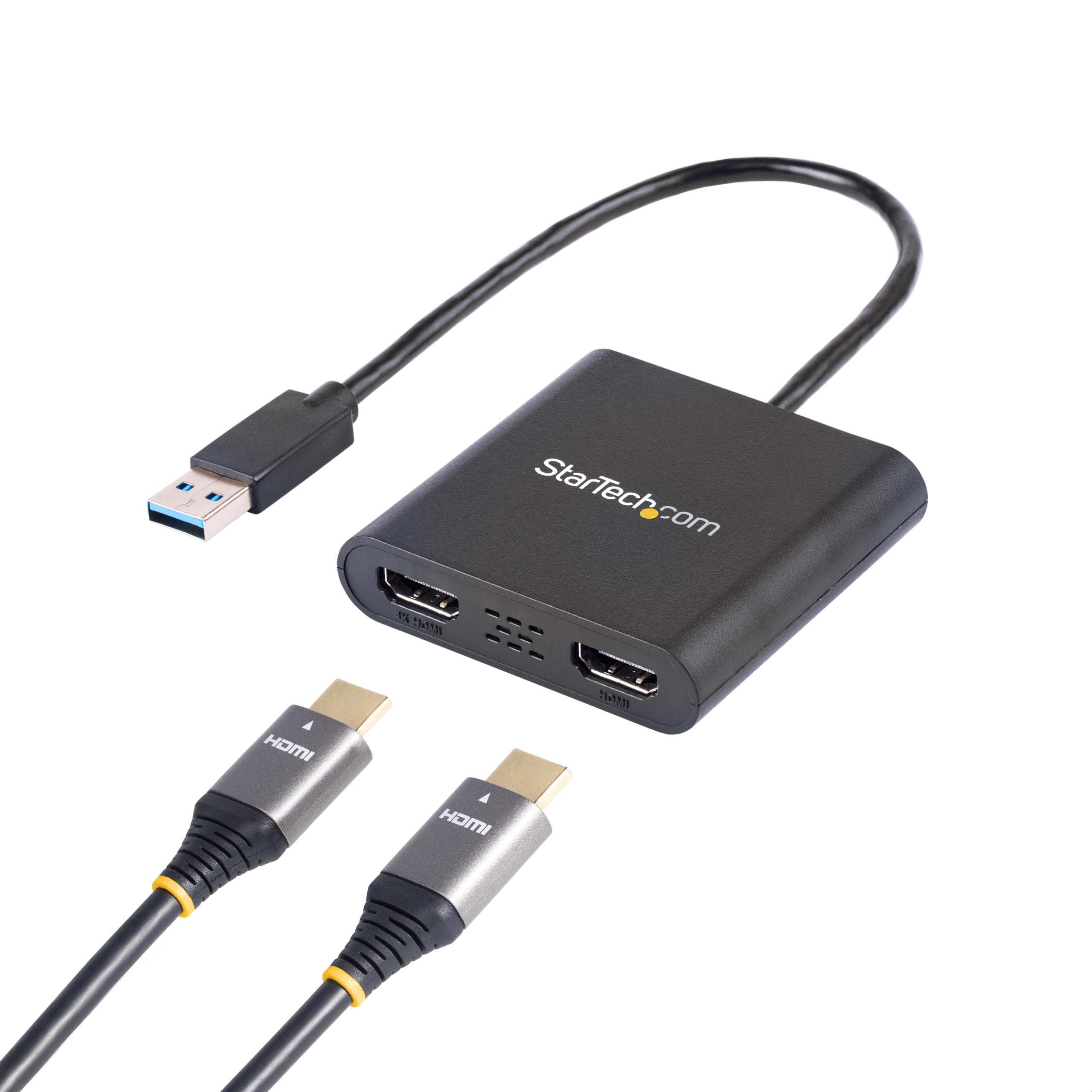 Startech.Com Usb 3.0 To Dual Hdmi Adapter   1X 4K 30Hz & 1X 1080P   External Video & Graphics Card   Usb Type A To Hdmi Dual Mon