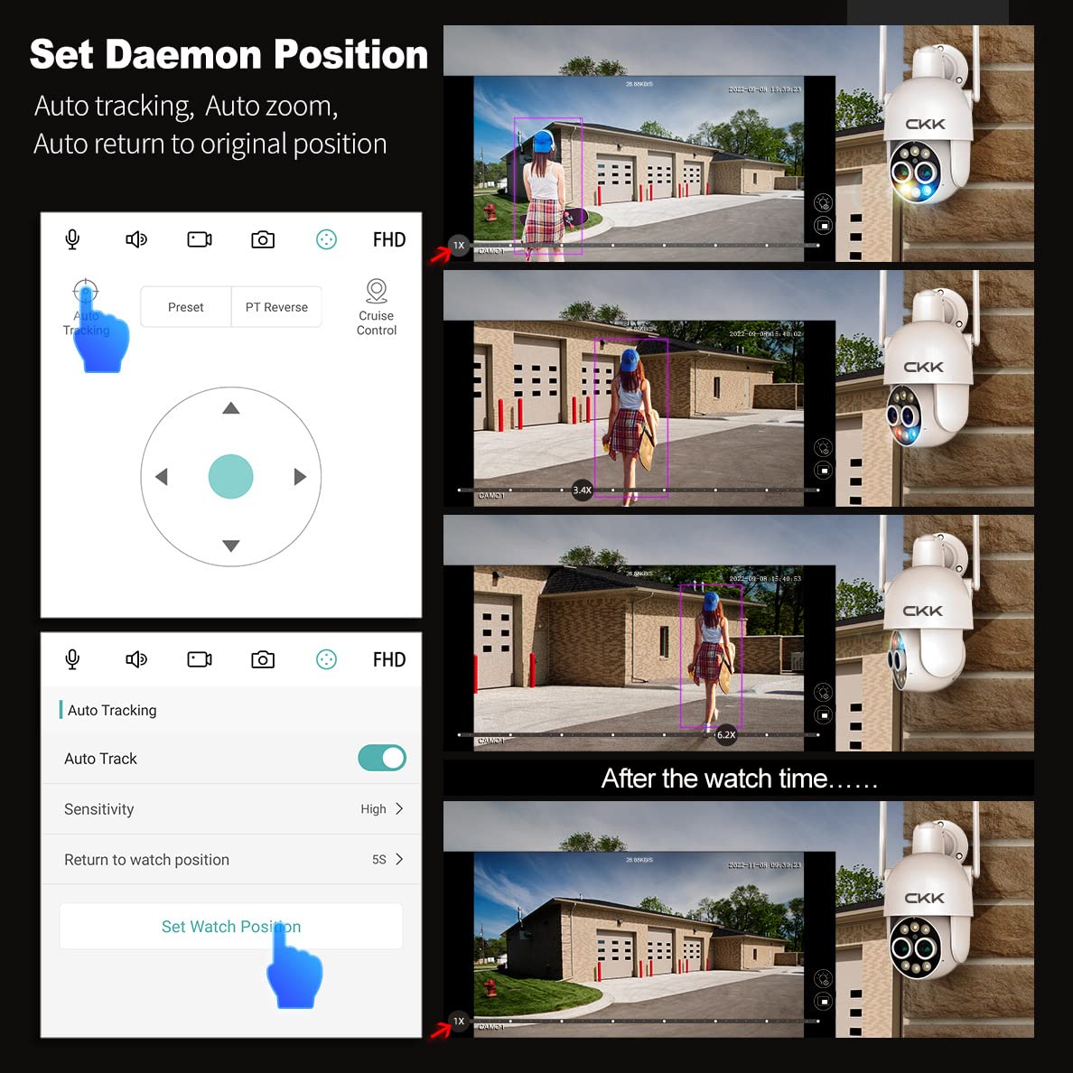 [4Mp Dual Lens & 8X Hybrid Zoom]4Mp Ptz Security Camera Outdoor And Indoor With 128Gb Card, Surveillance Cameras For Home With S