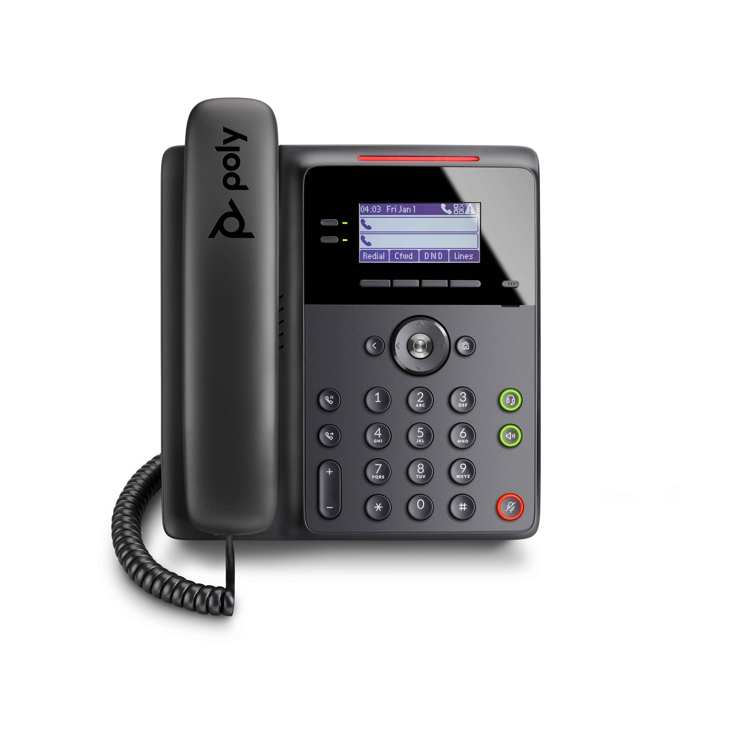 Poly Edge B30 IP Desk Phone, PoE (Polycom) - Open SIP - Connect to 16 Lines - Power Over Ethernet - Acoustic Fence Technology - 