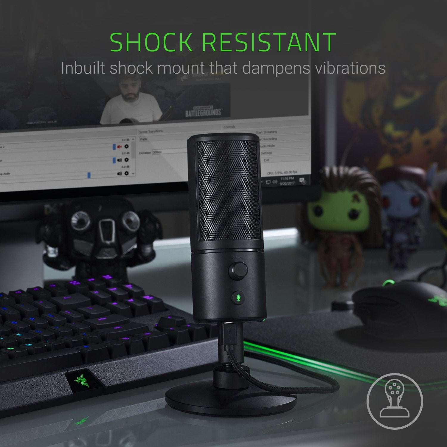 Razer Seiren X Usb Streaming Microphone: Professional Grade - Built-In Shock Mount - Supercardiod Pick-Up Pattern - Anodized Alu