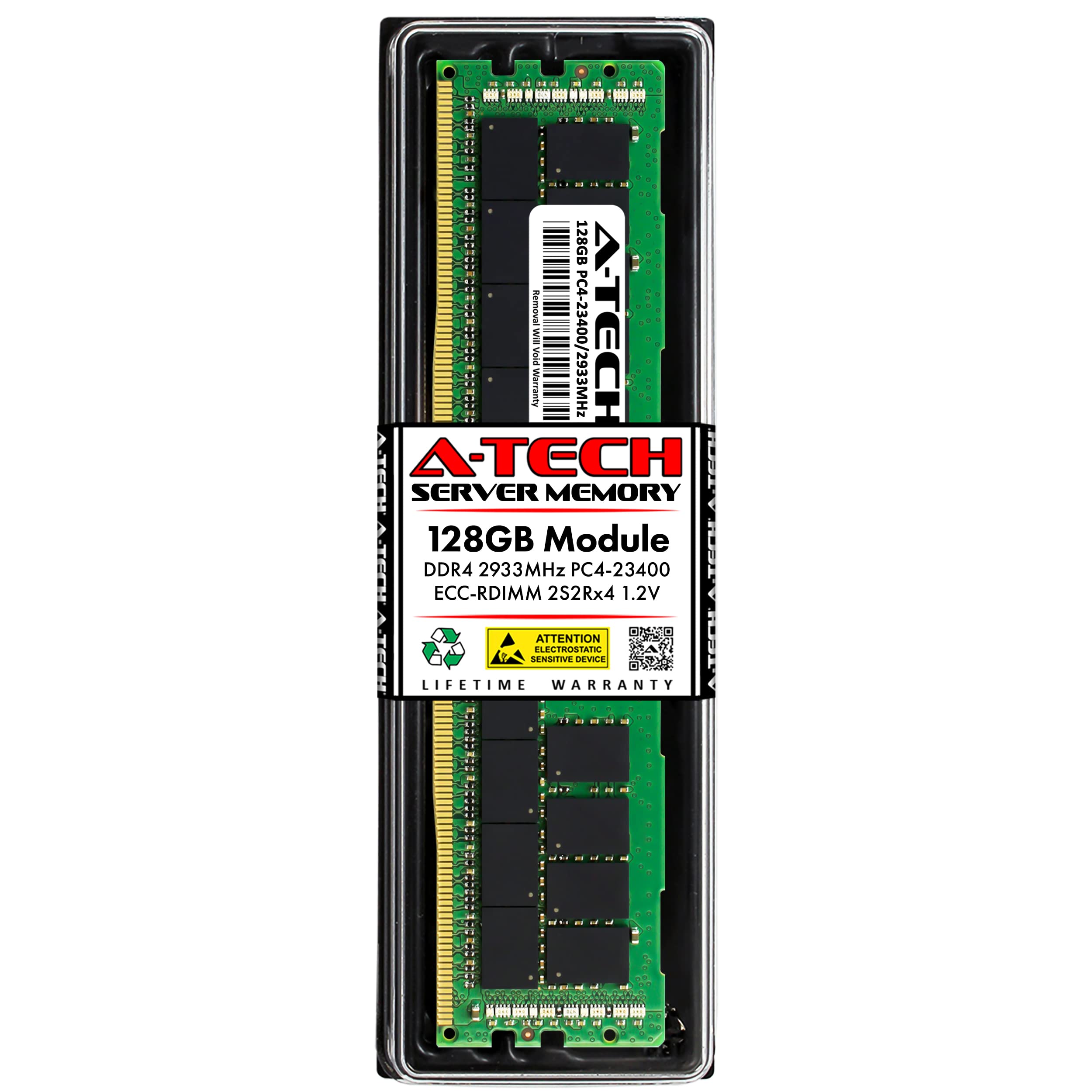A Tech 128Gb Ddr4 2933Mhz Pc4 23400 Ecc Rdimm 3Ds 4Rx4 Quad Rank 1.2V Ecc Registered Dimm 288 Pin Server & Workstation Ram Memor