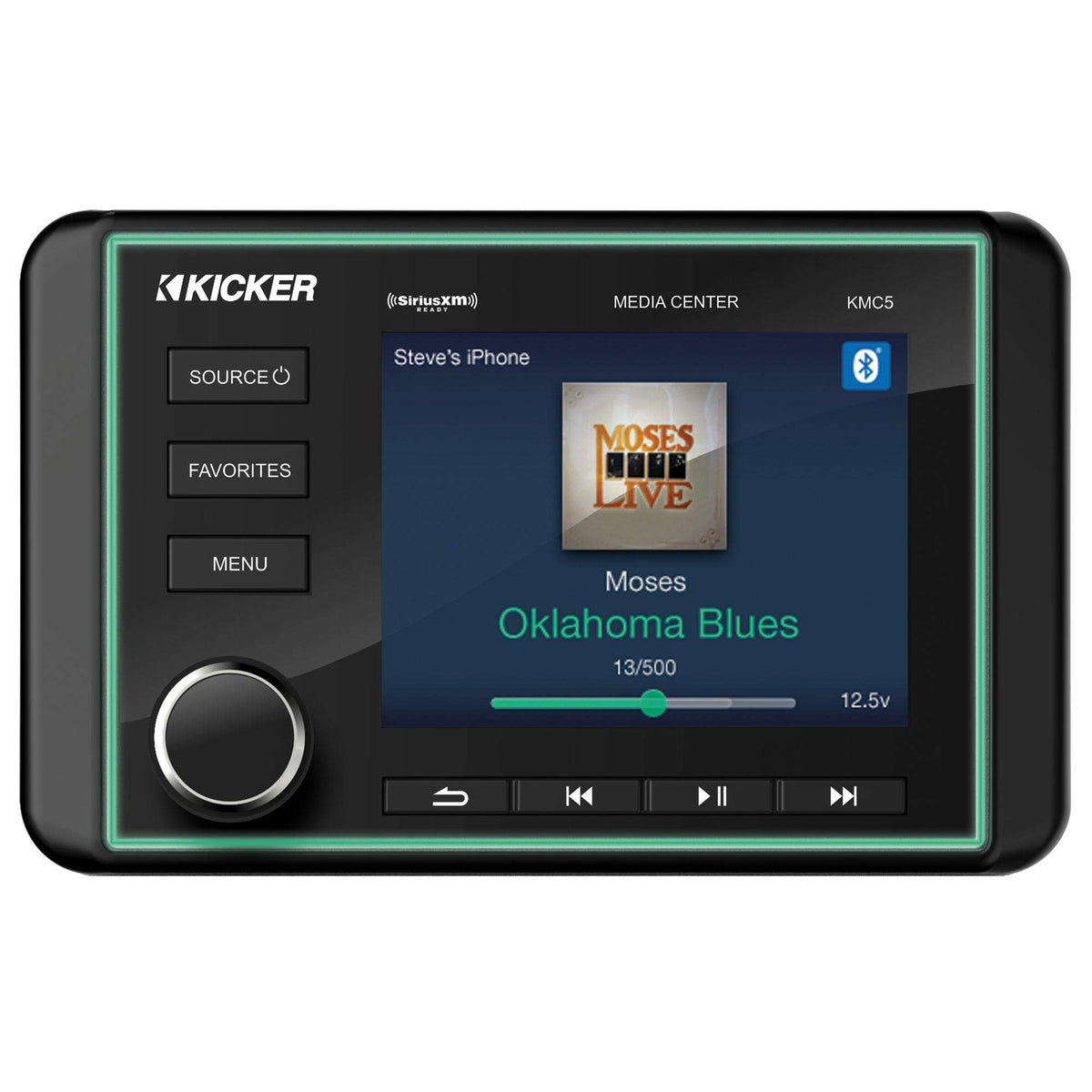 Kicker 46Kmc5 Weather Resistant Gauge Style Media Center With Bluetooth