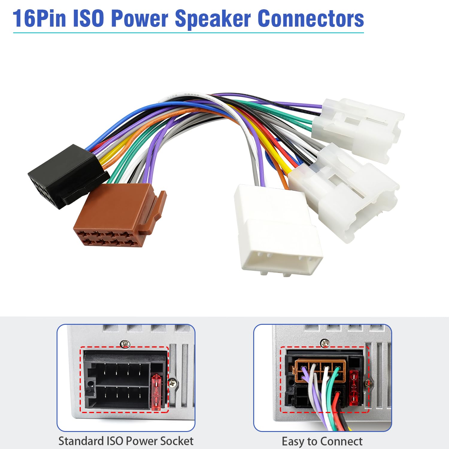 Jayubien Stereo Wiring Harness For Toyota Radio Connector 2003-2012,Compatible With Camry Corolla Tacoma Matrix Tundra 4Runner P