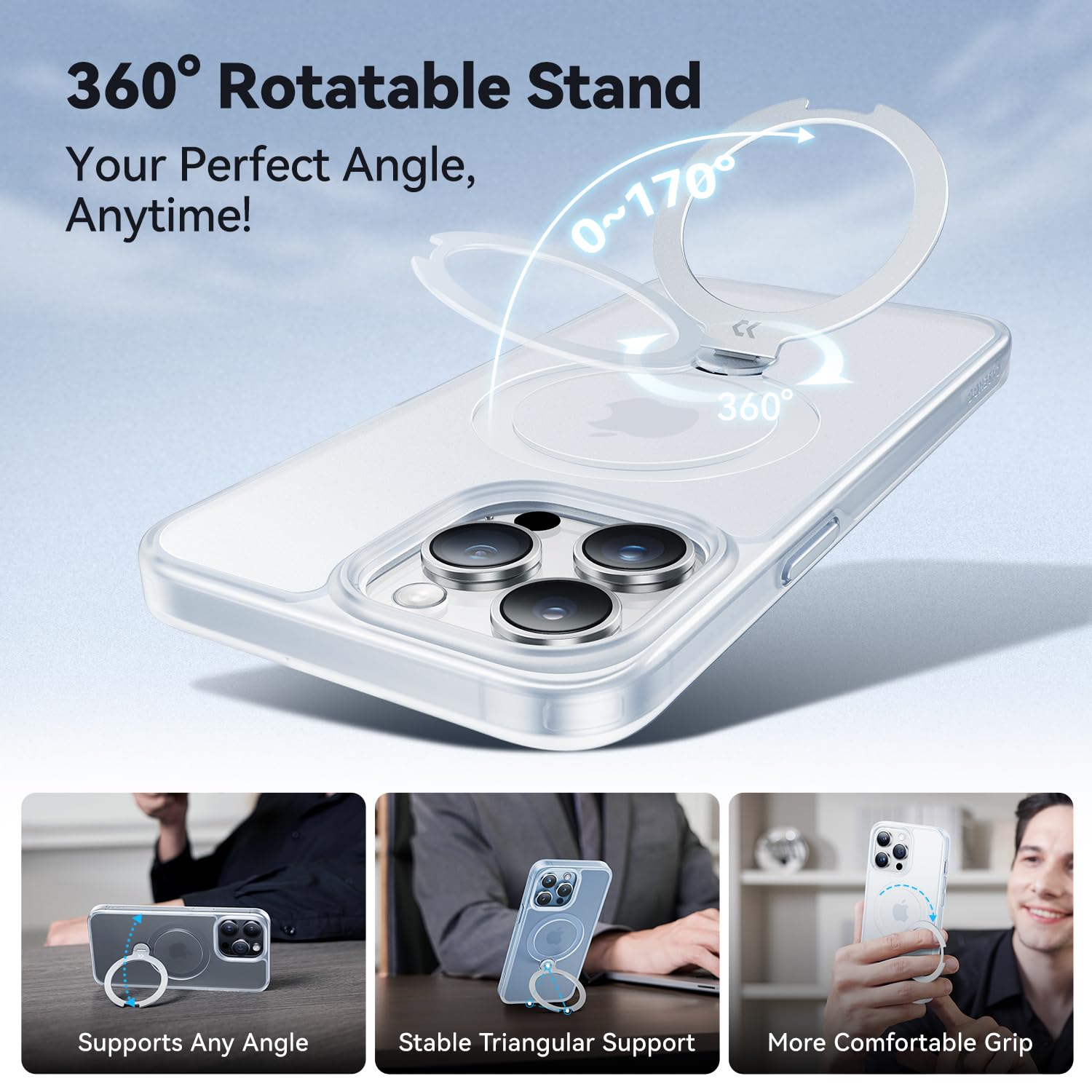 Casekoo Patented 360 Spin Magnetic Stand For Iphone 13 Pro Case [Military Drop Protection] [Compatible With Magsafe] Shockproof