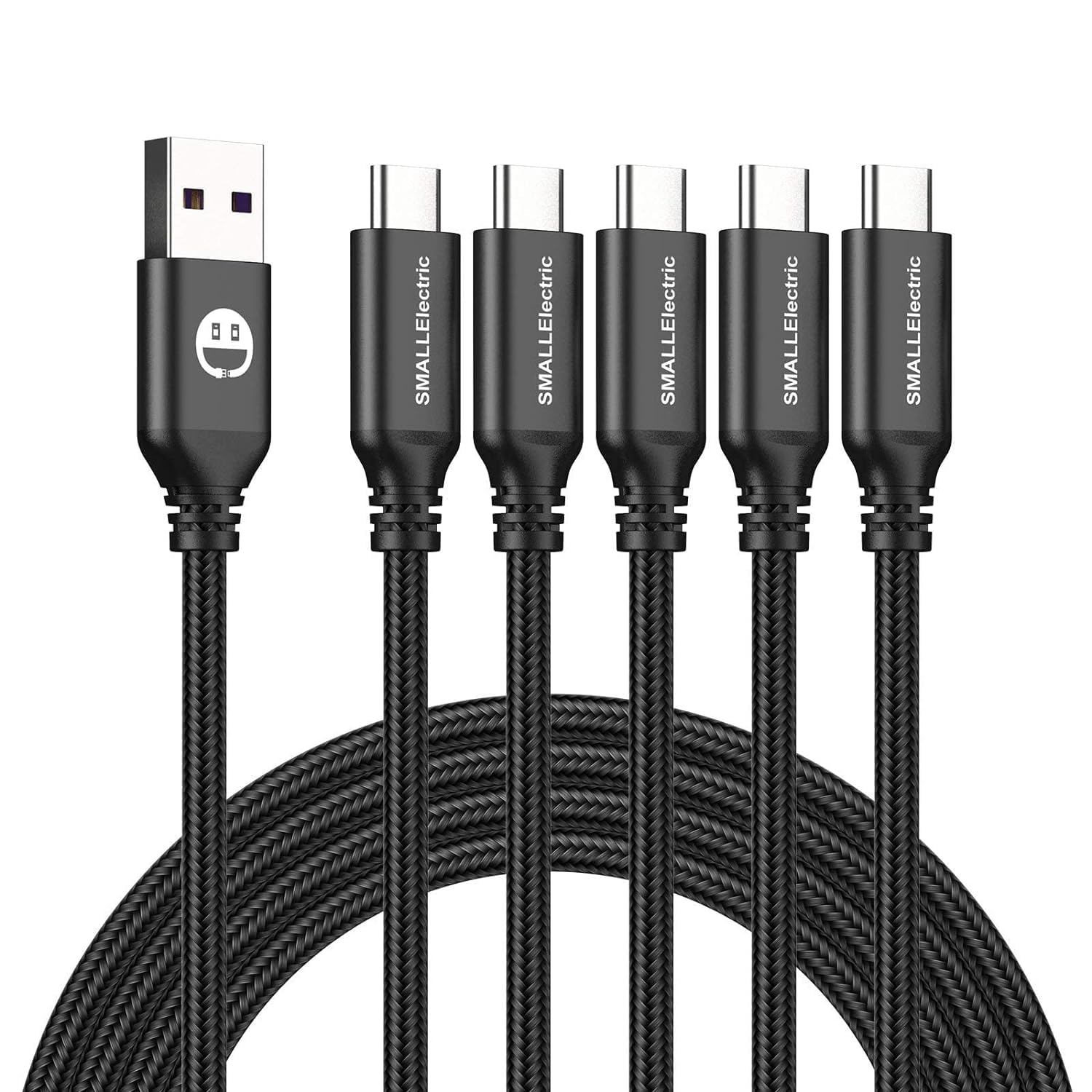 Smallelectric Usb Type C Cable 5 Pack 3Ft, Usb Type A To C Fast Charger Cords For Galaxy S20 S10 S9 S8 Plus, Braided Fast Chargi