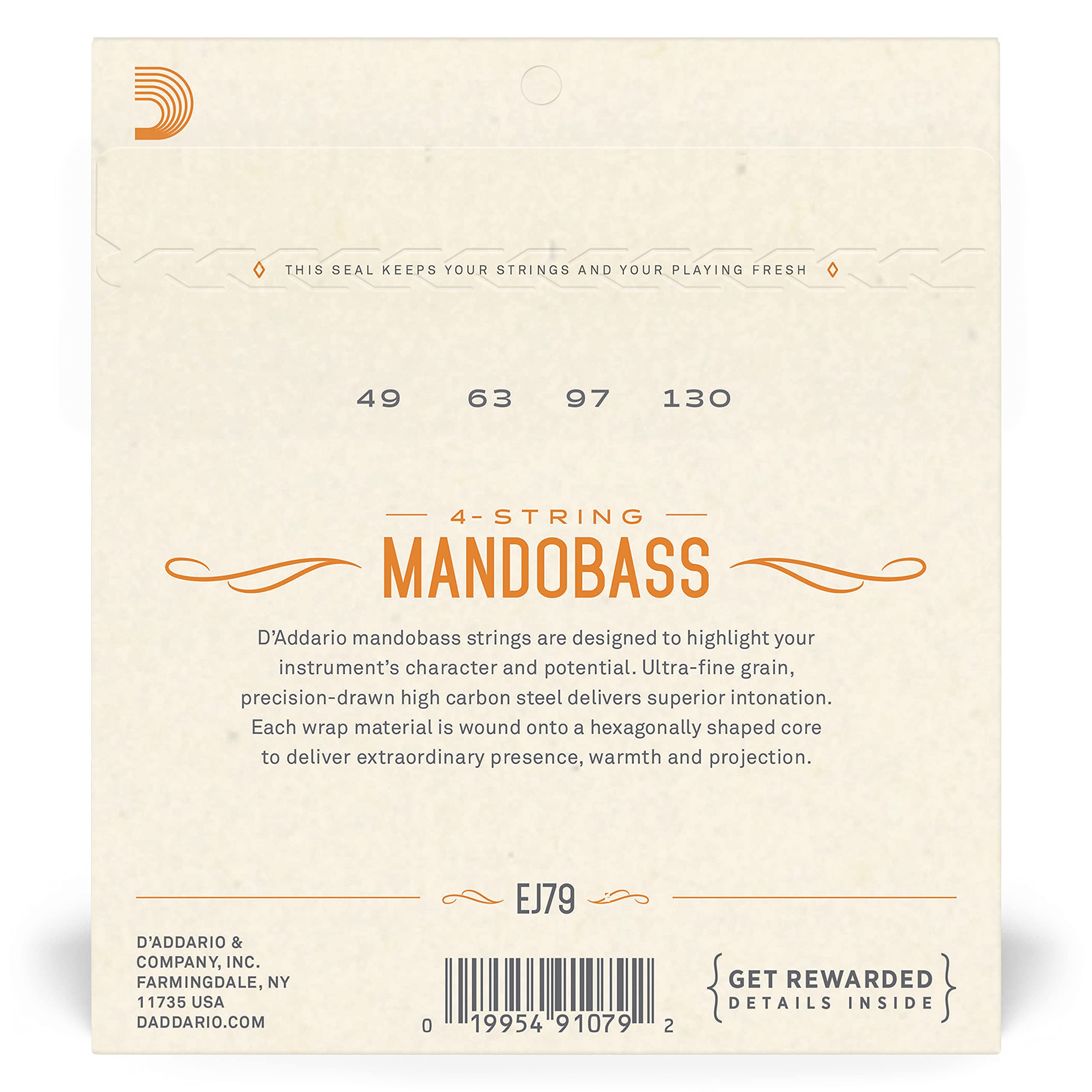 D'Addario J79 Copper Mandobass Strings, 49 130