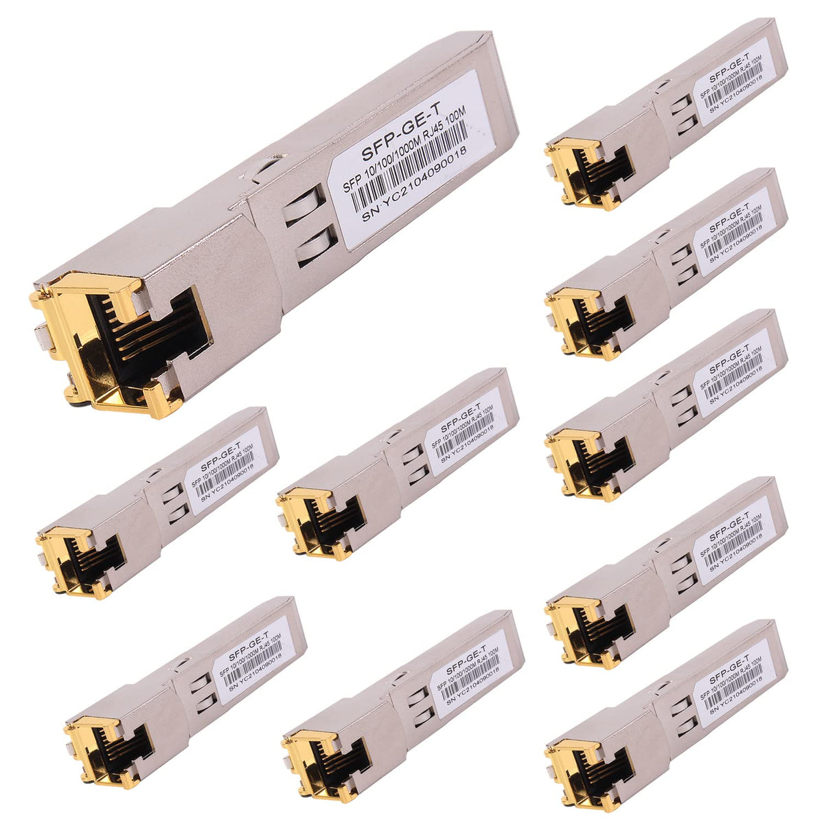 10Pcs 1000Base T Gigabit Sfp To Rj45 Copper Ethernet Modular Transceiver For Cisco,Meraki,Ubiquiti,D/Tp Link,Supermicro,Netgear,