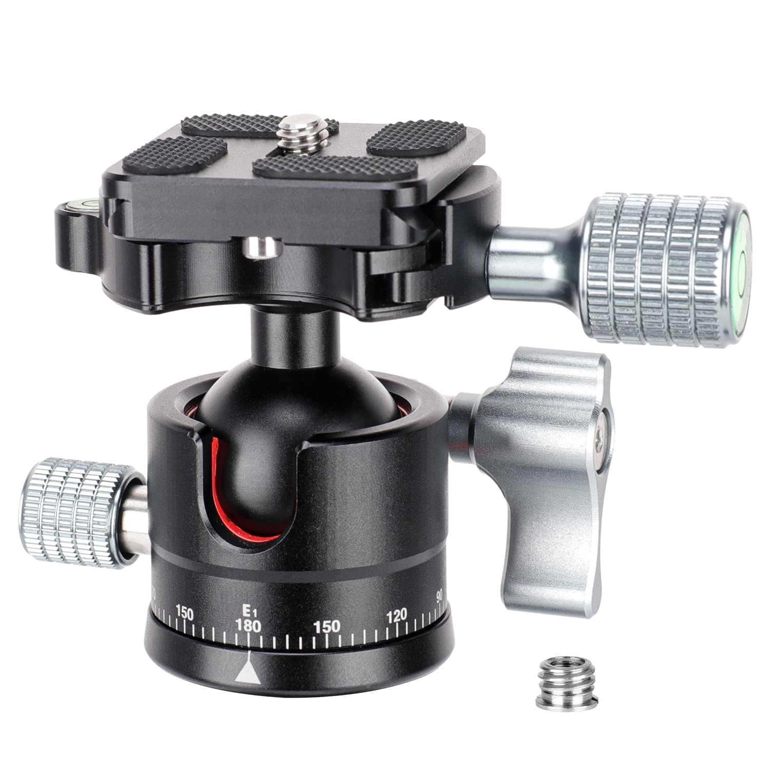 Koolehaoda Tripod Head Mini Ball Head Camera 360 Panoramic Head With 1/4'' Screw Arca Type Quick Release Plate F28Mm Metal Ball