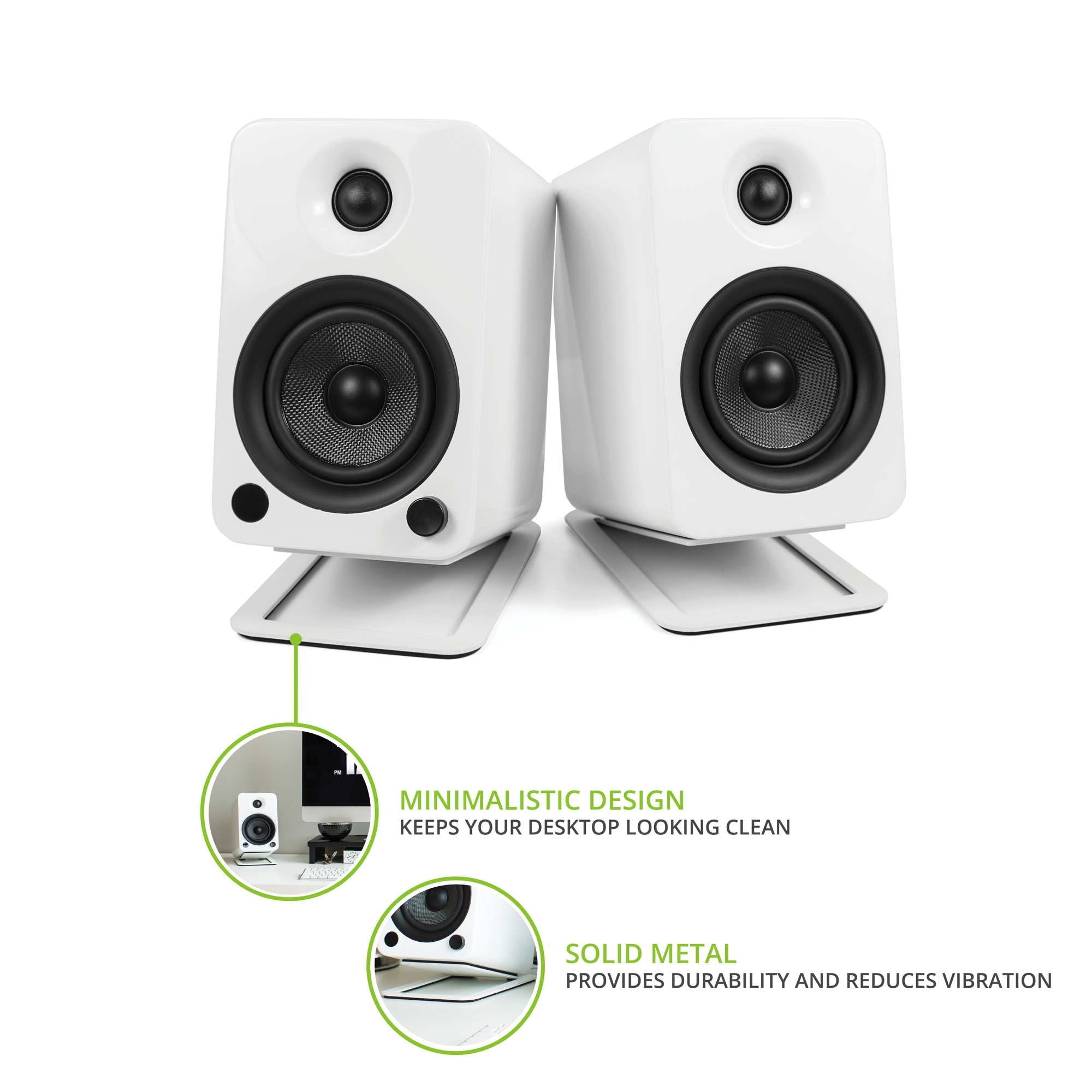 Kanto S4W Desktop Speaker Stands Midsize White