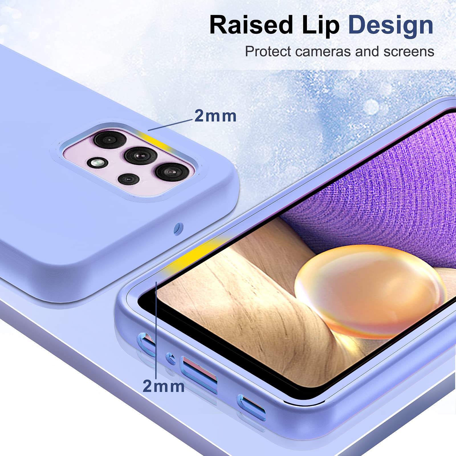 Leyi For Galaxy A32 5G Case, Samsung A32 5G Case, Samsung Galaxy A32 5G Case With [2 X Tempered Glass Screen Protector], Full Bo