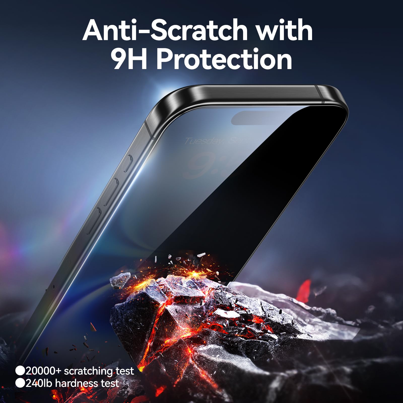 Smartdevil 2 Pack For Iphone 16 Plus Privacy Screen Protector, 9H Protection Anti Spy Privacy Glass Tempered Film With Auto Dust