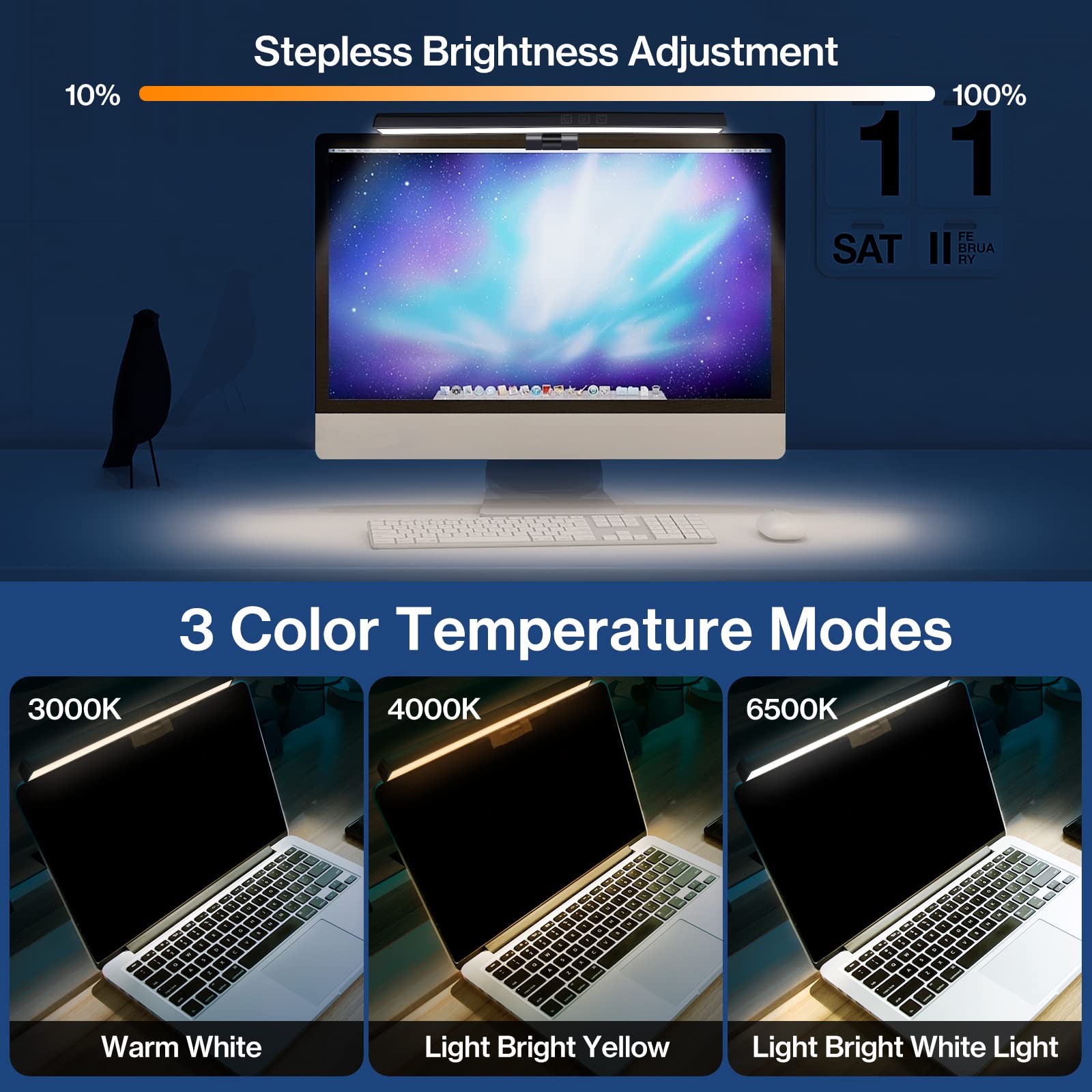 Laliled Monitor Light Bar USB Powered Dimmable Eye Care 13 inch