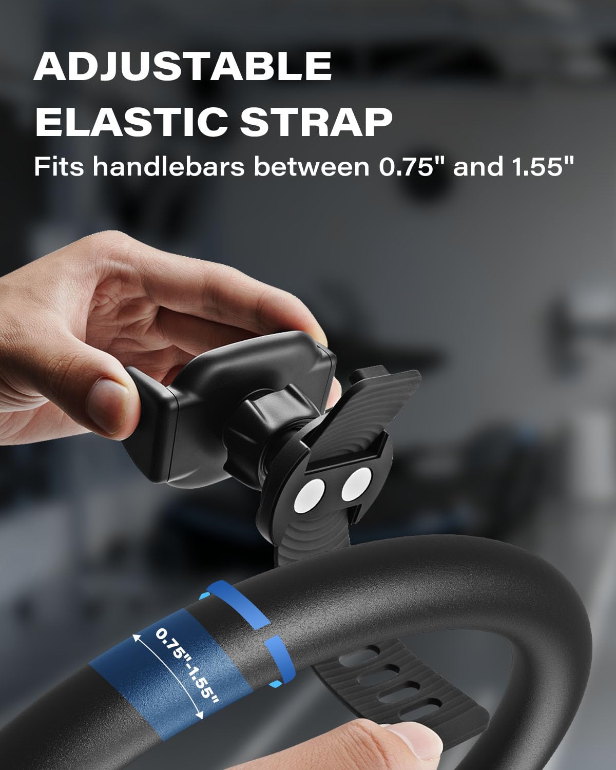 Oqtiq Phone Holder For Peloton Bike, Exercise Bike 360 Rotatable Handlebar Phone Mount With Adjustable Silicone Strap For Stroll