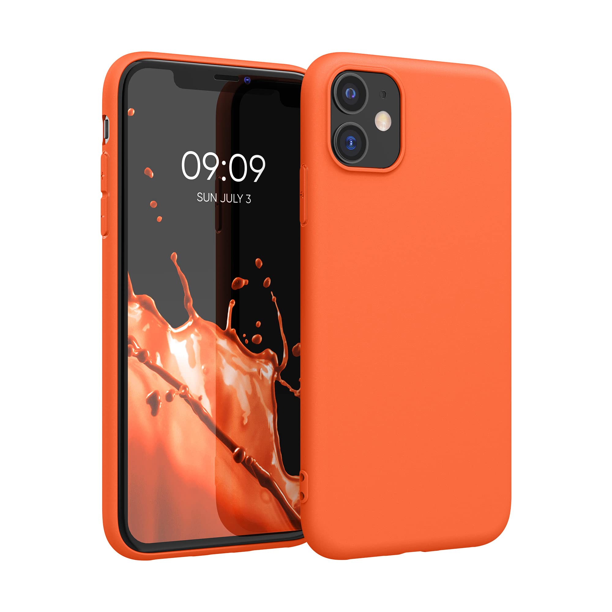 Kwmobile Case Compatible With Apple Iphone 11 Case   Soft Slim Protective Tpu Silicone Cover   Neon Orange