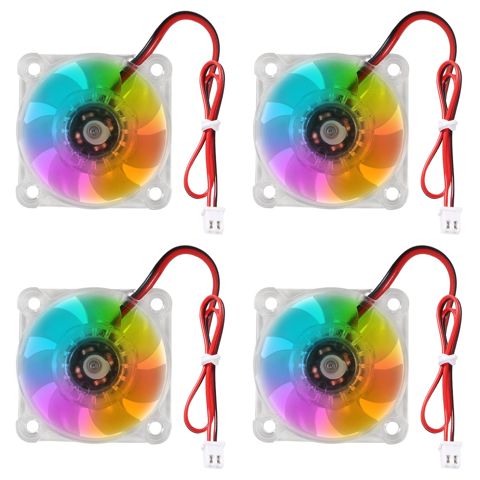 Aceirmc 4Pcs 4010 Fan 3D Printer Fan Dc 12V Mini Brushless Cooling Fan 40X40X10Mm Hydraulic Bearing Fan Rgb Led With 2 Pin Termi