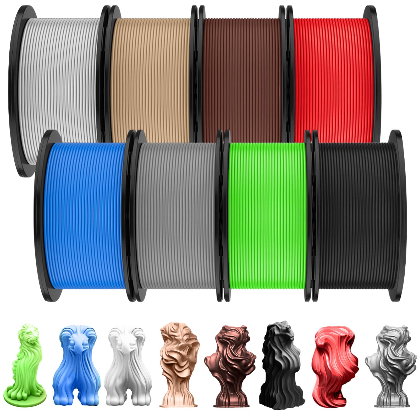 Pangda 3D Printer Filament Bundle 1.75mm Multicolor Matte or Silk PLA Filament 3D Printing Material for Halloween Thanksgiving D