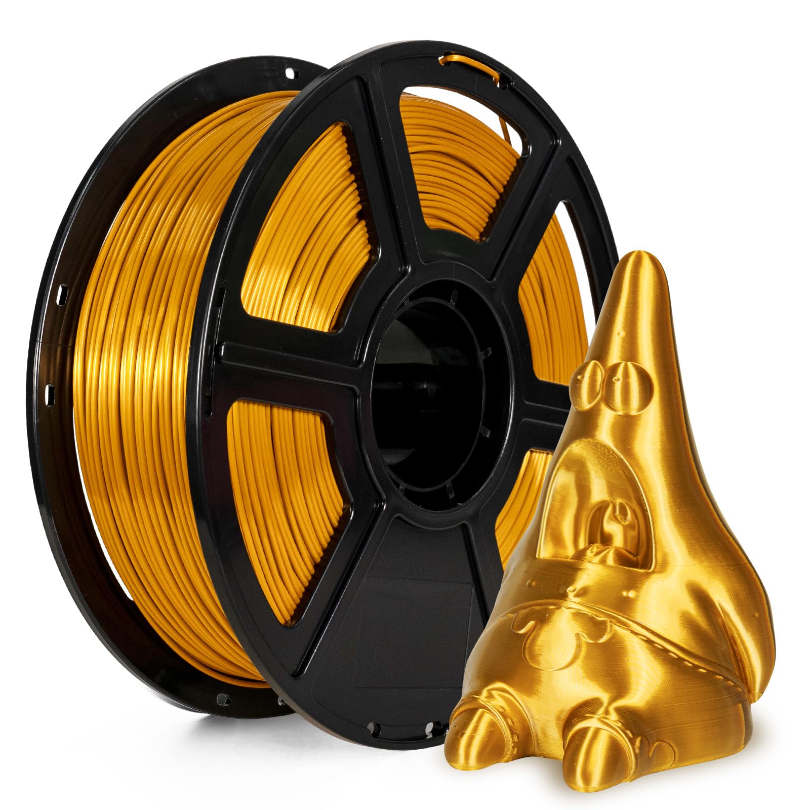 Flashforge 3D Printer Filament Silk PLA 1.75mm 1kg Spool-Dimensional Accuracy +/- 0.02mm (Gold)