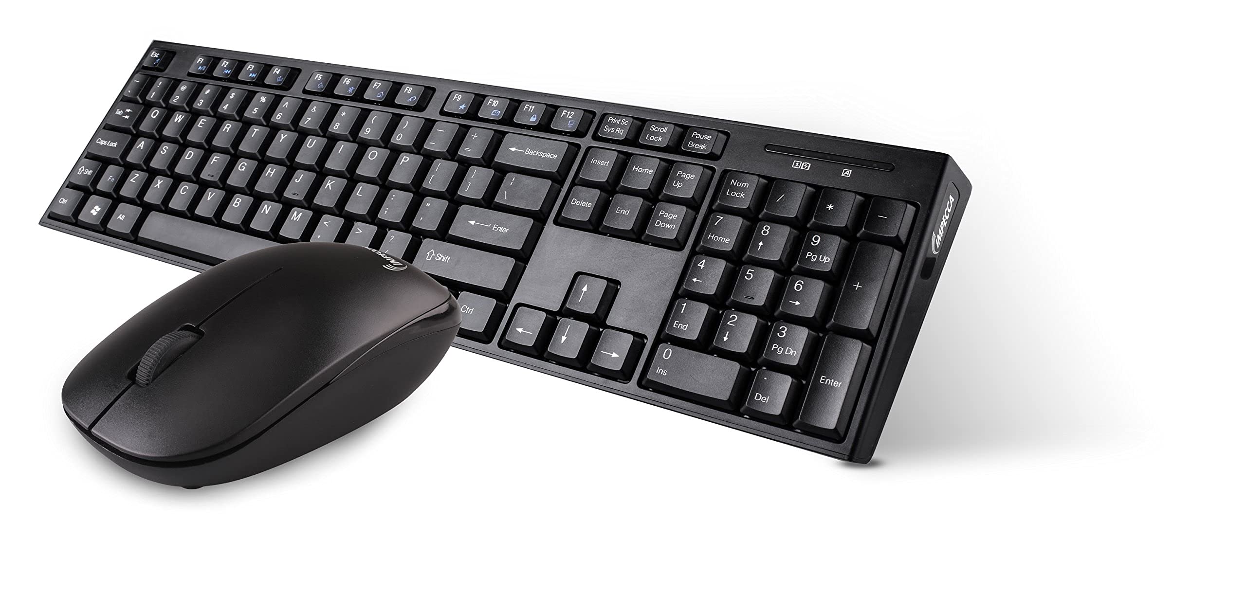 Impecca Kb202Wck Wireless Keyboard And Mouse Combo, Wireless Ergonomic Keyboard With Optical Mouse, Spill Resistant And Low Powe
