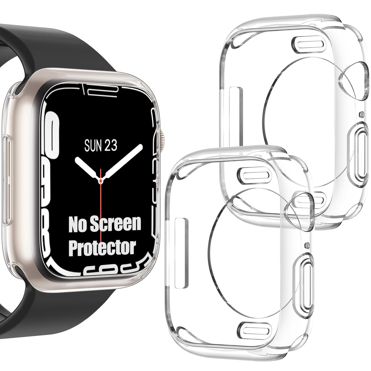 [2 Pack] Goton Bumper Case For Apple Watch Series 10 46Mm, Ultra Thin Soft Tpu Shockproof Case Cover Bumper Protector For Iwatch
